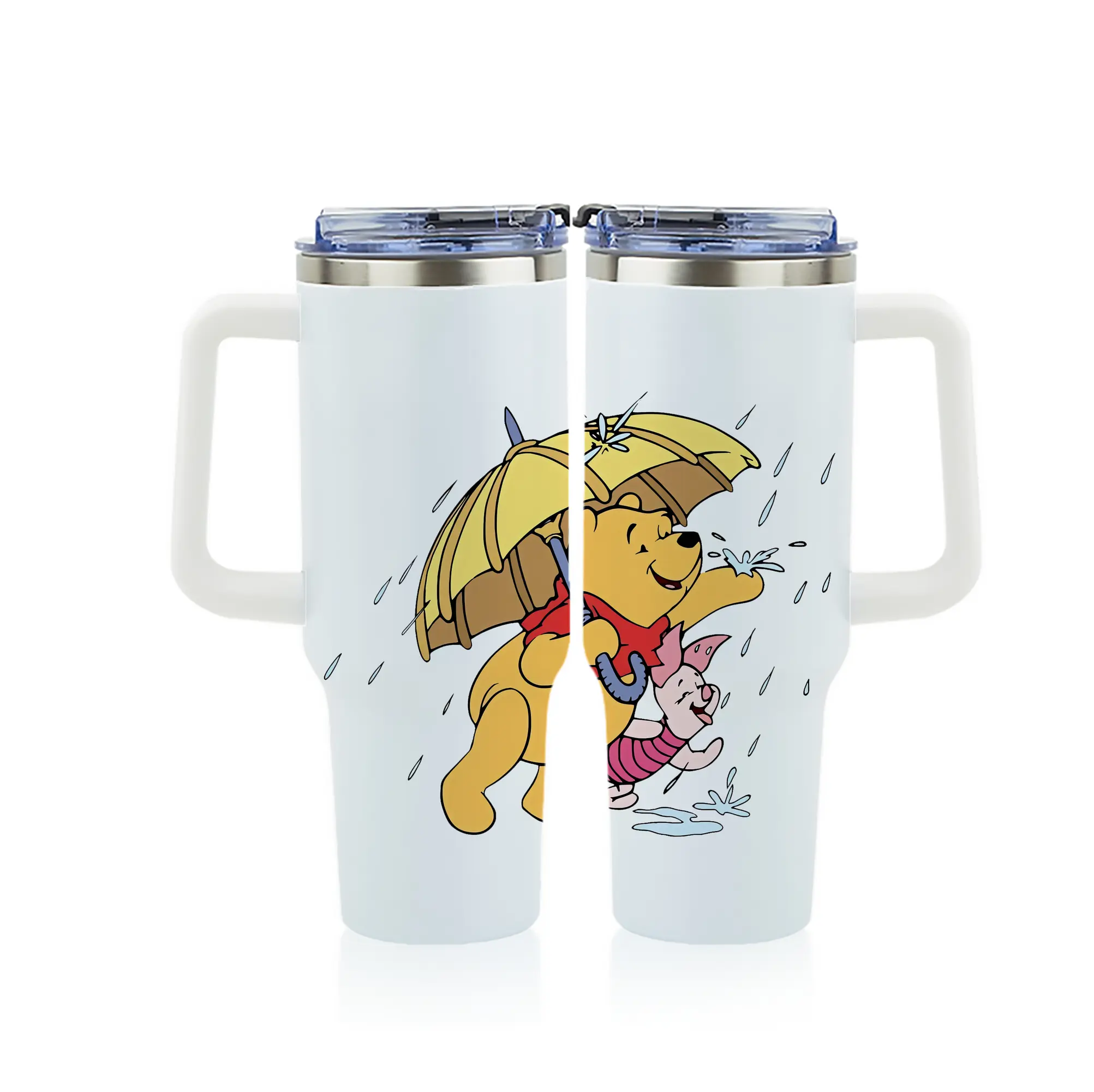 プーさん グッズ くまのプーさん - 1200mL フルプリント車用タンブラー ・ 304ステンレス 内側 ・ 201ステンレス 外側 ・ 保温 保冷 ・ 通勤 ドライブ アウトドア用