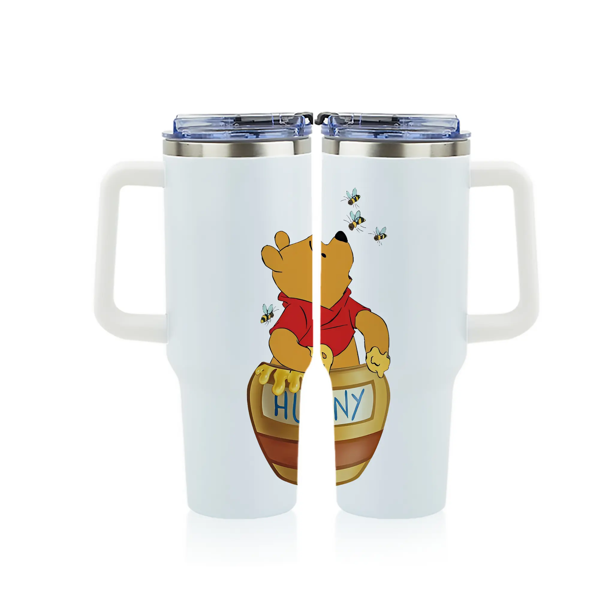 プーさん グッズ くまのプーさん - 1200mL フルプリント車用タンブラー ・ 304ステンレス 内側 ・ 201ステンレス 外側 ・ 保温 保冷 ・ 通勤 ドライブ アウトドア用