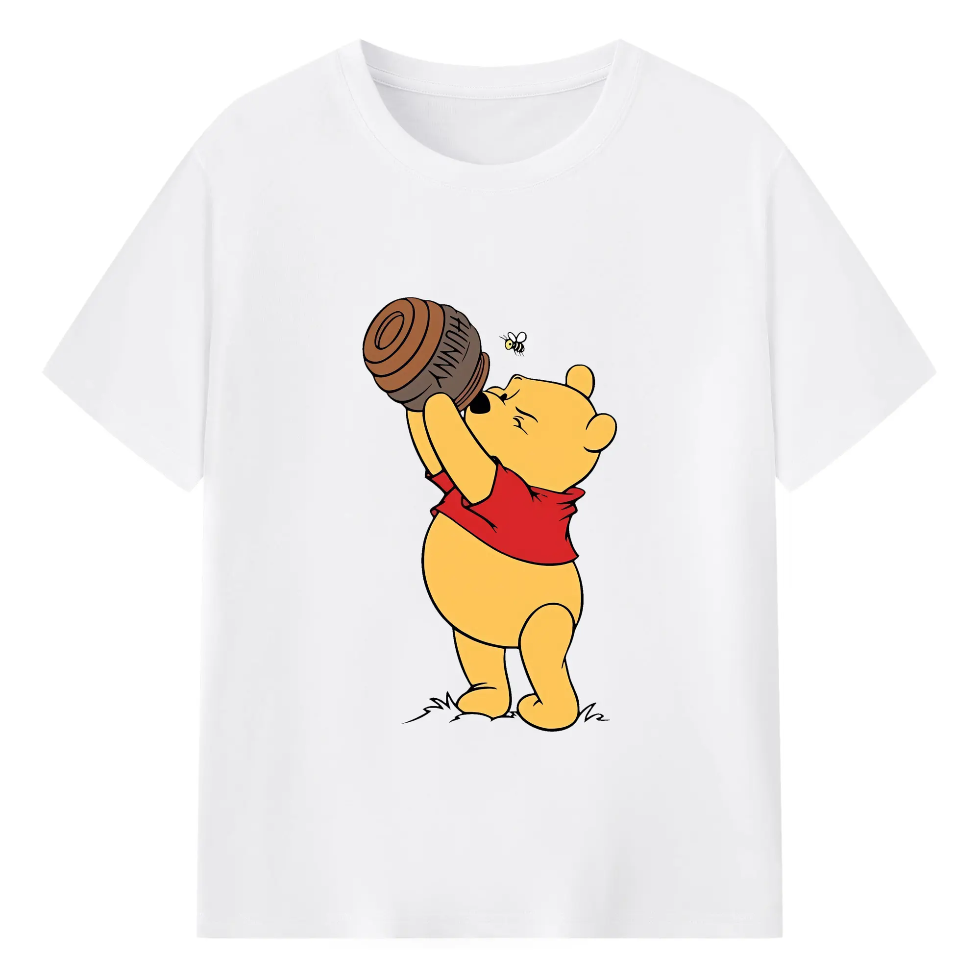 プーさん グッズ くまのプーさん - 綿100％ 半袖Tシャツ ・ フロントプリント ・ 快適 通気性 ・ 日常使い 散歩 スポーツ用