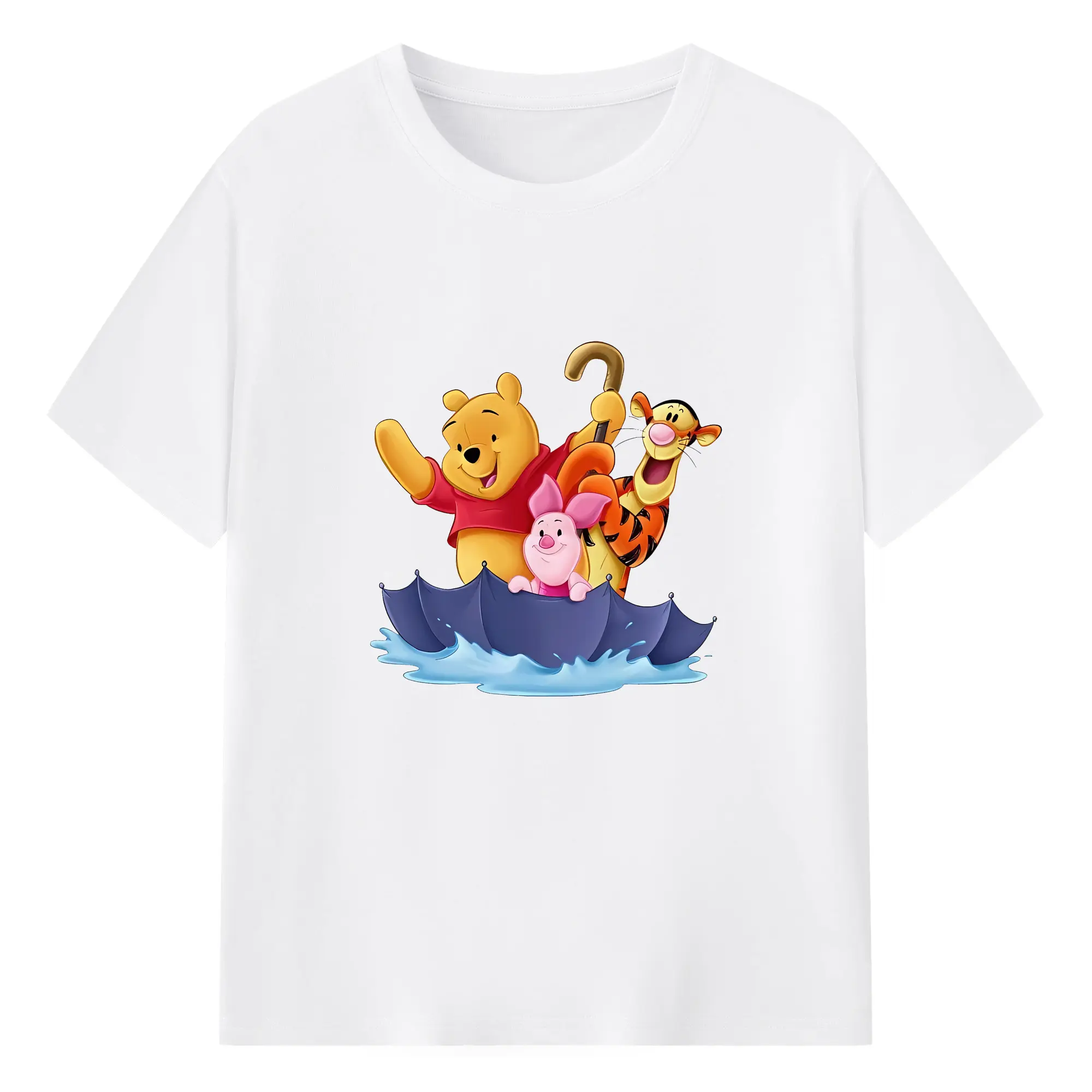 プーさん グッズ くまのプーさん - 綿100％ 半袖Tシャツ ・ フロントプリント ・ 快適 通気性 ・ 日常使い 散歩 スポーツ用