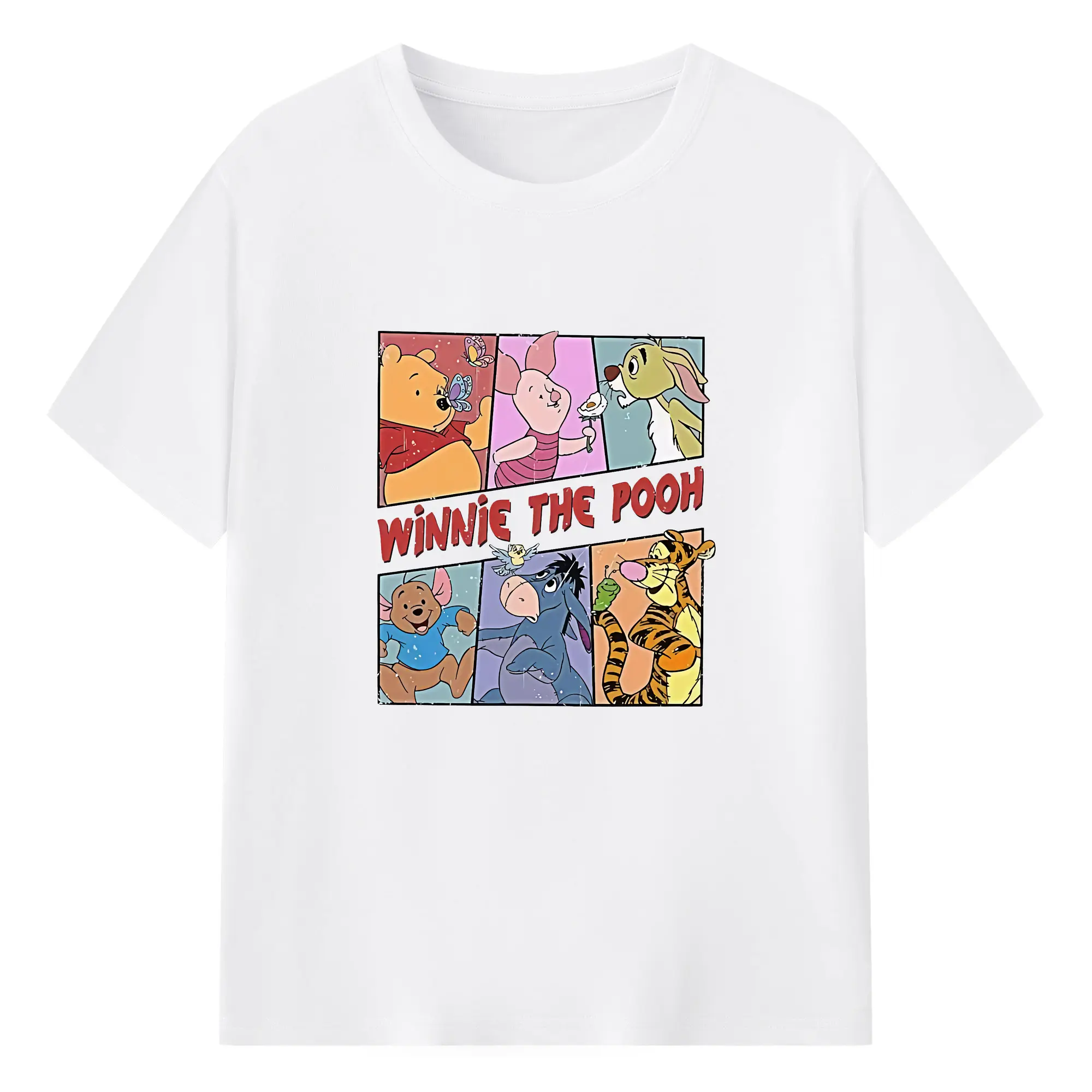 プーさん グッズ くまのプーさん - 綿100％ 半袖Tシャツ ・ フロントプリント ・ 快適 通気性 ・ 日常使い 散歩 スポーツ用