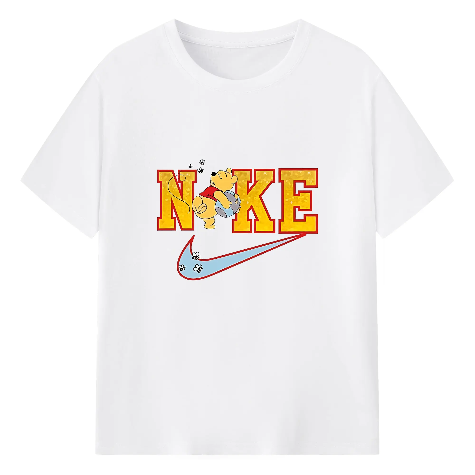 プーさん グッズ くまのプーさん - 綿100％ 半袖Tシャツ ・ フロントプリント ・ 快適 通気性 ・ 日常使い 散歩 スポーツ用