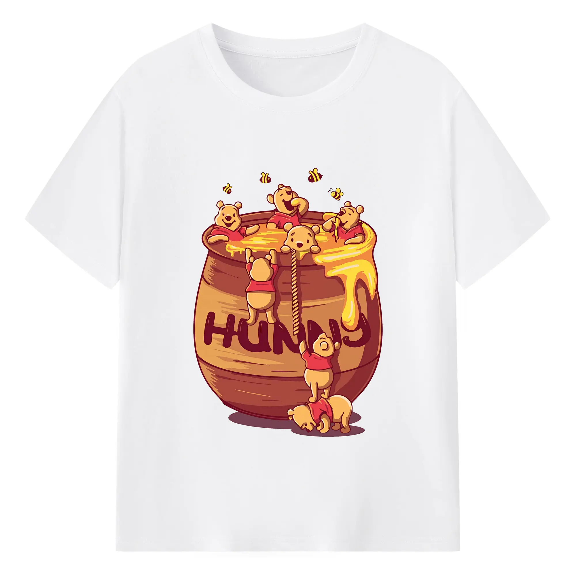 プーさん グッズ くまのプーさん - 綿100％ 半袖Tシャツ ・ フロントプリント ・ 快適 通気性 ・ 日常使い 散歩 スポーツ用