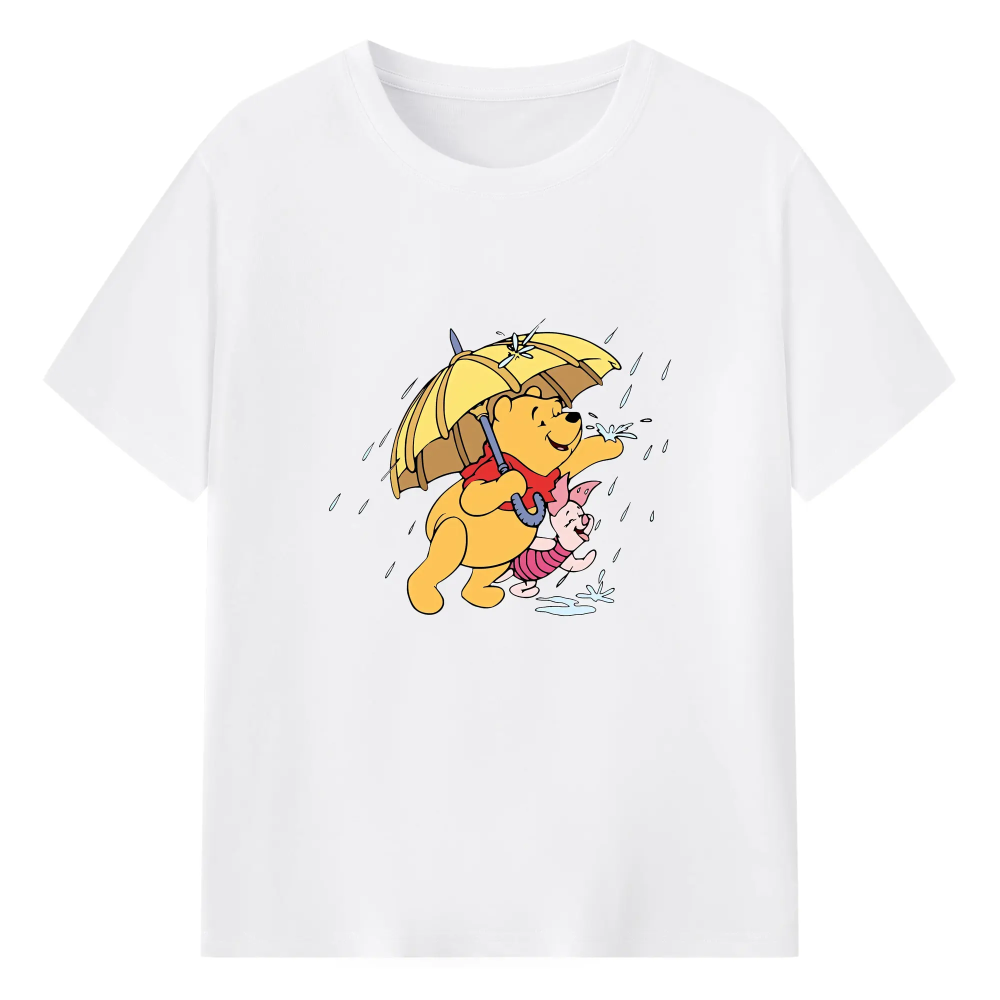 プーさん グッズ くまのプーさん - 綿100％ 半袖Tシャツ ・ フロントプリント ・ 快適 通気性 ・ 日常使い 散歩 スポーツ用