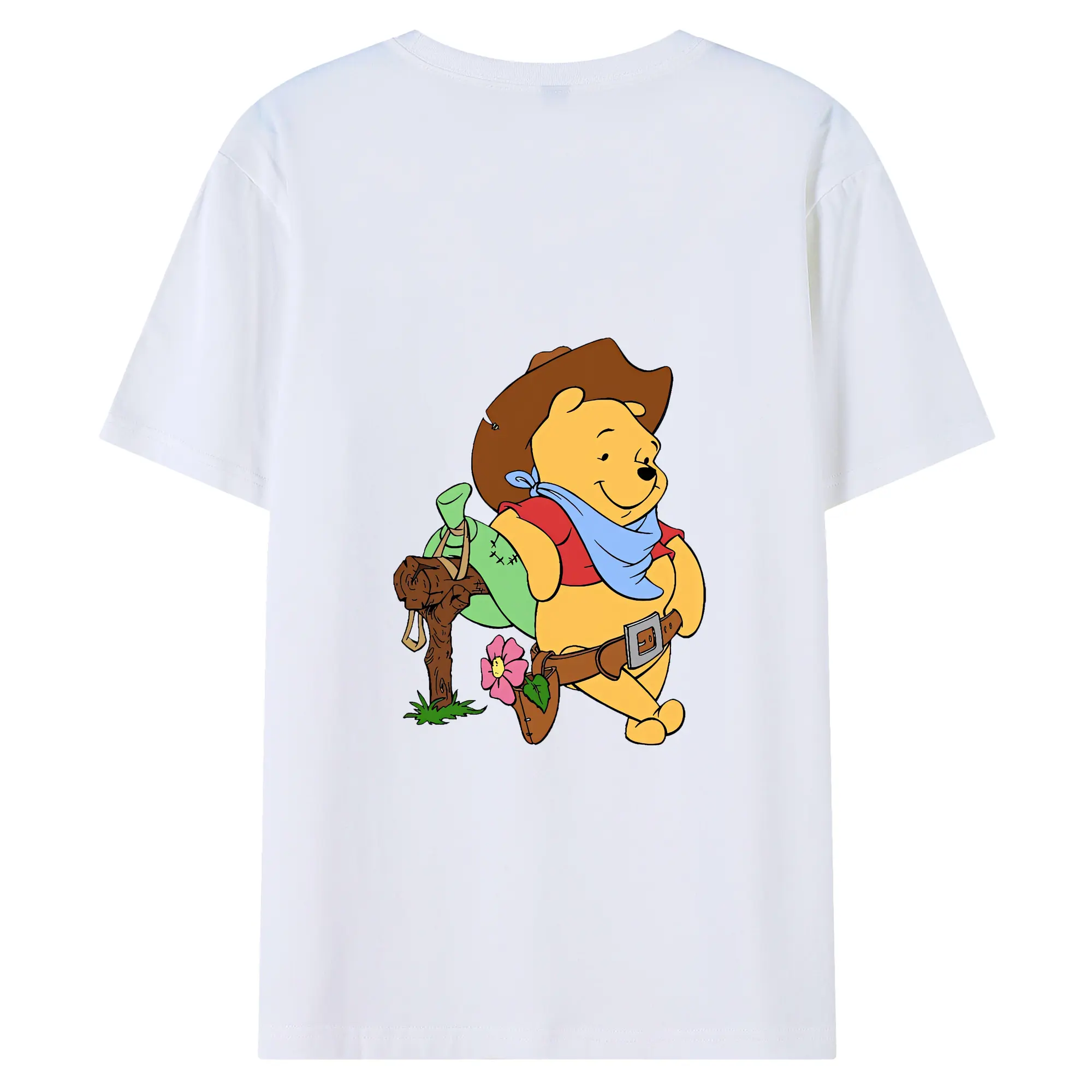 プーさん グッズ くまのプーさん - 綿100％ 半袖Tシャツ ・ バックプリント ・ 快適 通気性 ・ 日常使い 散歩 スポーツ用