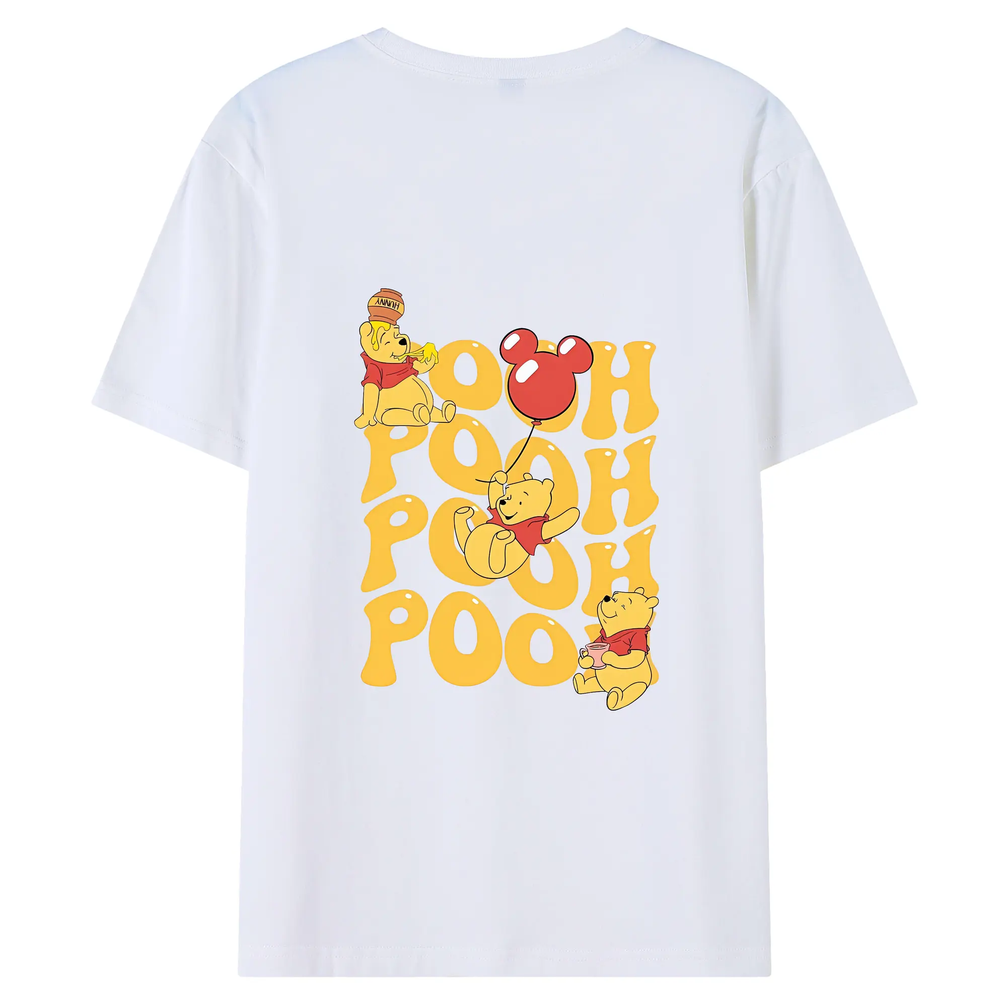 プーさん グッズ くまのプーさん - 綿100％ 半袖Tシャツ ・ バックプリント ・ 快適 通気性 ・ 日常使い 散歩 スポーツ用