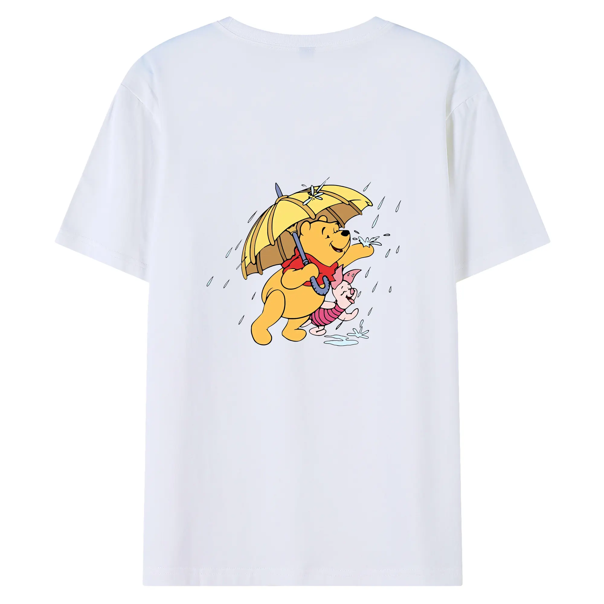 プーさん グッズ くまのプーさん - 綿100％ 半袖Tシャツ ・ バックプリント ・ 快適 通気性 ・ 日常使い 散歩 スポーツ用