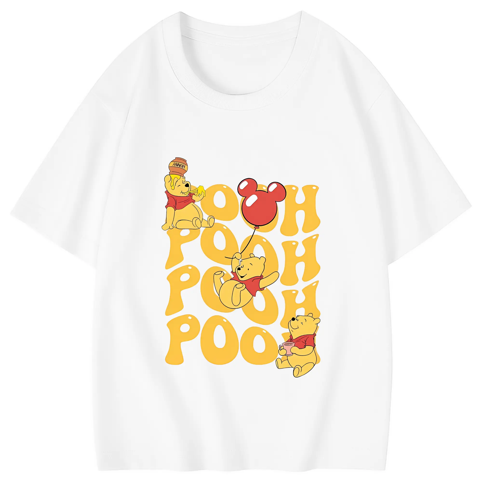 プーさん グッズ くまのプーさん - 綿100％ キッズTシャツ ・ フロントプリント ・ 快適 通気性 ・ スポーツ カジュアル 散歩用