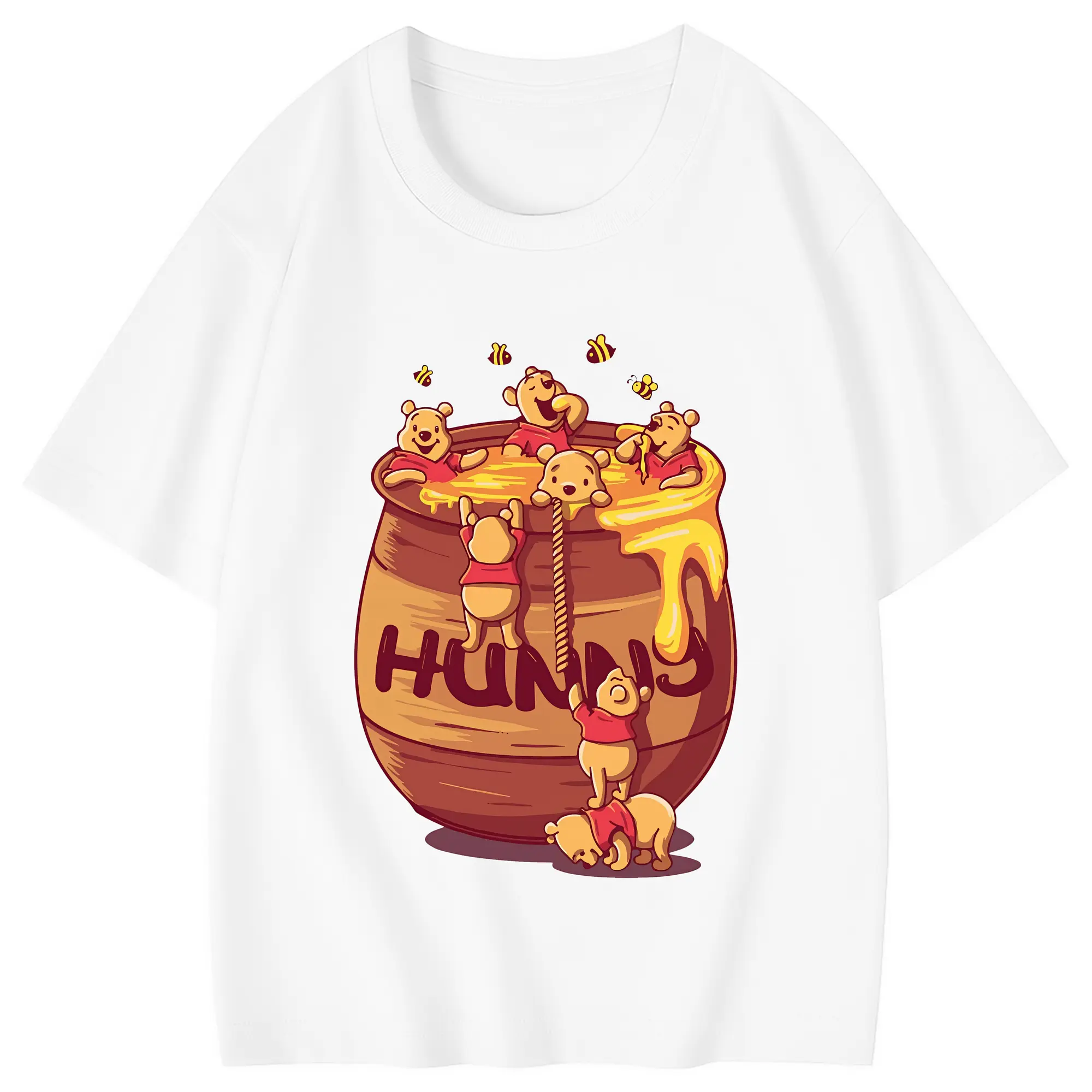 プーさん グッズ くまのプーさん - 綿100％ キッズTシャツ ・ フロントプリント ・ 快適 通気性 ・ スポーツ カジュアル 散歩用