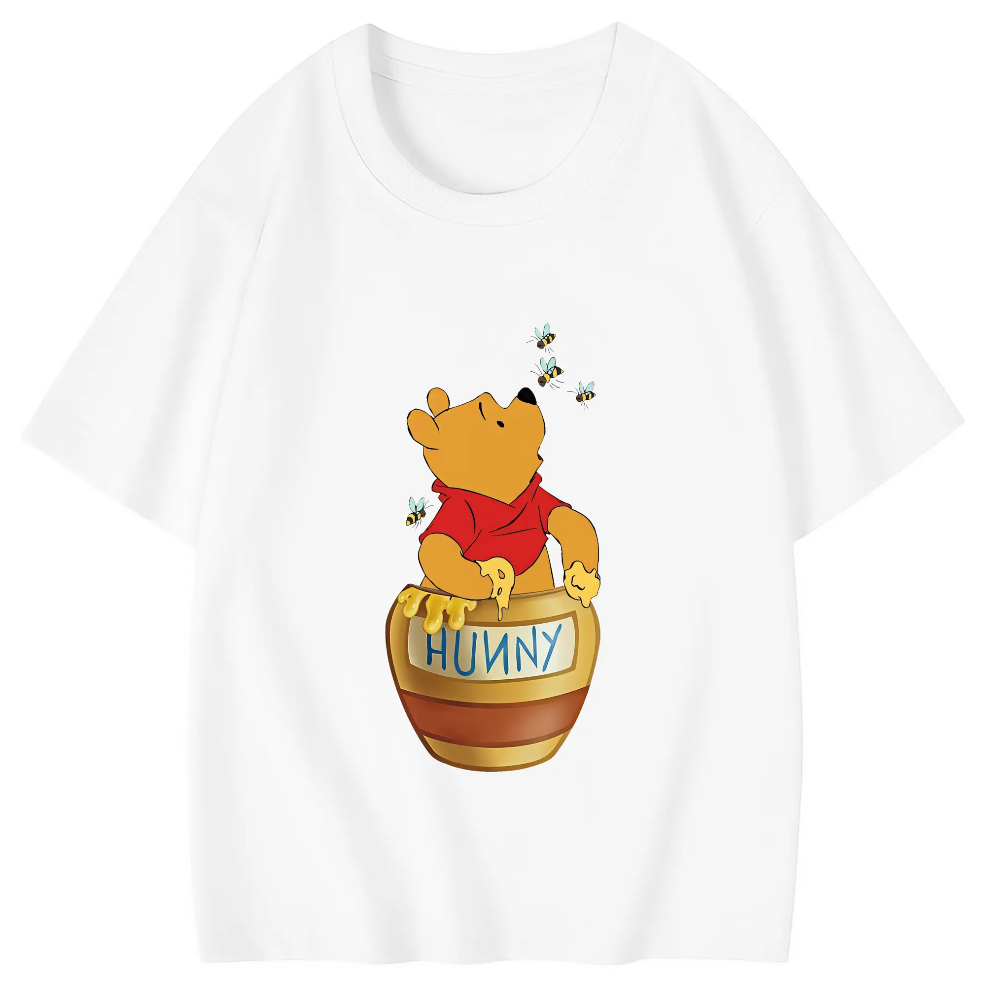 プーさん グッズ くまのプーさん - 綿100％ キッズTシャツ ・ フロントプリント ・ 快適 通気性 ・ スポーツ カジュアル 散歩用