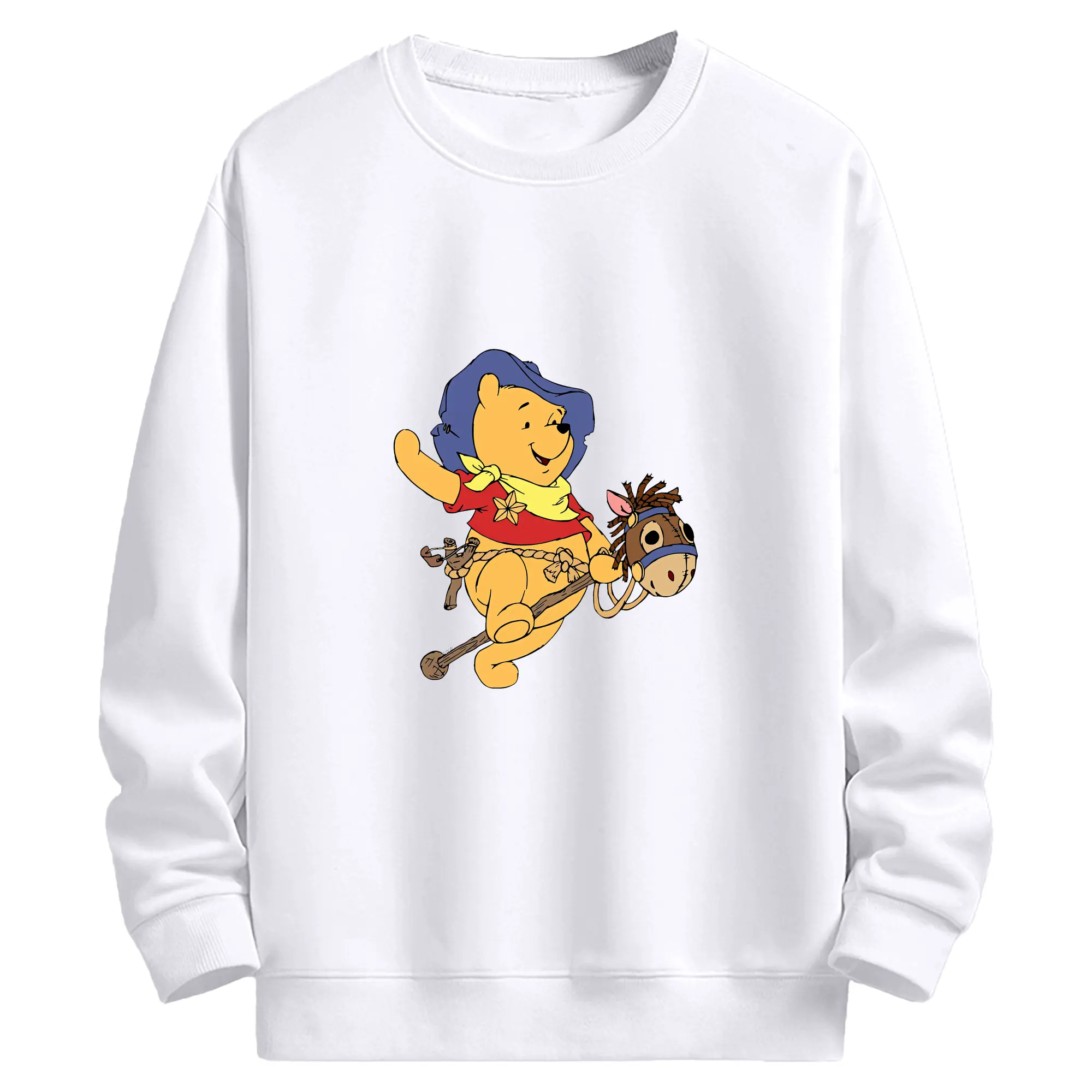 プーさん グッズ くまのプーさん - 高品質 クルーネック スウェット ・ コットン59％ ポリエステル41％ ・ ユニセックス 長袖 トレーナー ・ カジュアル デイリー スポーツ 散歩用