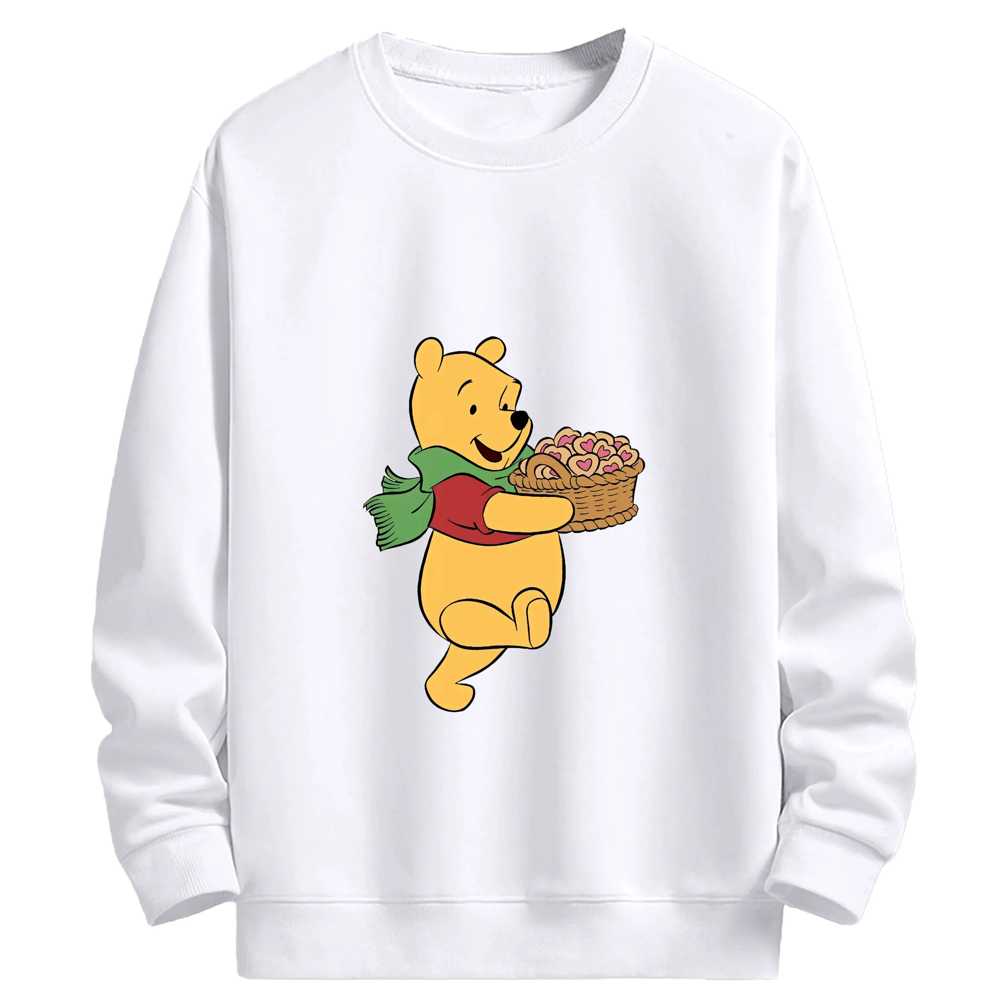 プーさん グッズ くまのプーさん - 高品質 クルーネック スウェット ・ コットン59％ ポリエステル41％ ・ ユニセックス 長袖 トレーナー ・ カジュアル デイリー スポーツ 散歩用