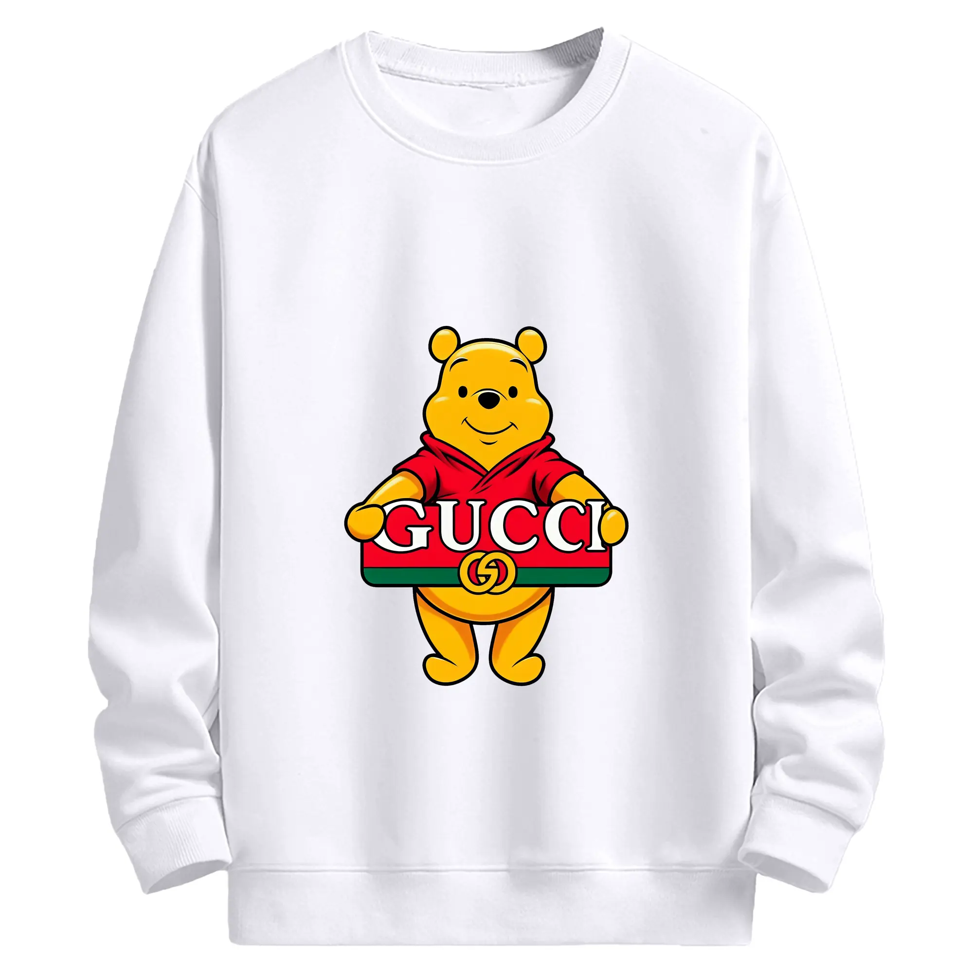 プーさん グッズ くまのプーさん - 高品質 クルーネック スウェット ・ コットン59％ ポリエステル41％ ・ ユニセックス 長袖 トレーナー ・ カジュアル デイリー スポーツ 散歩用