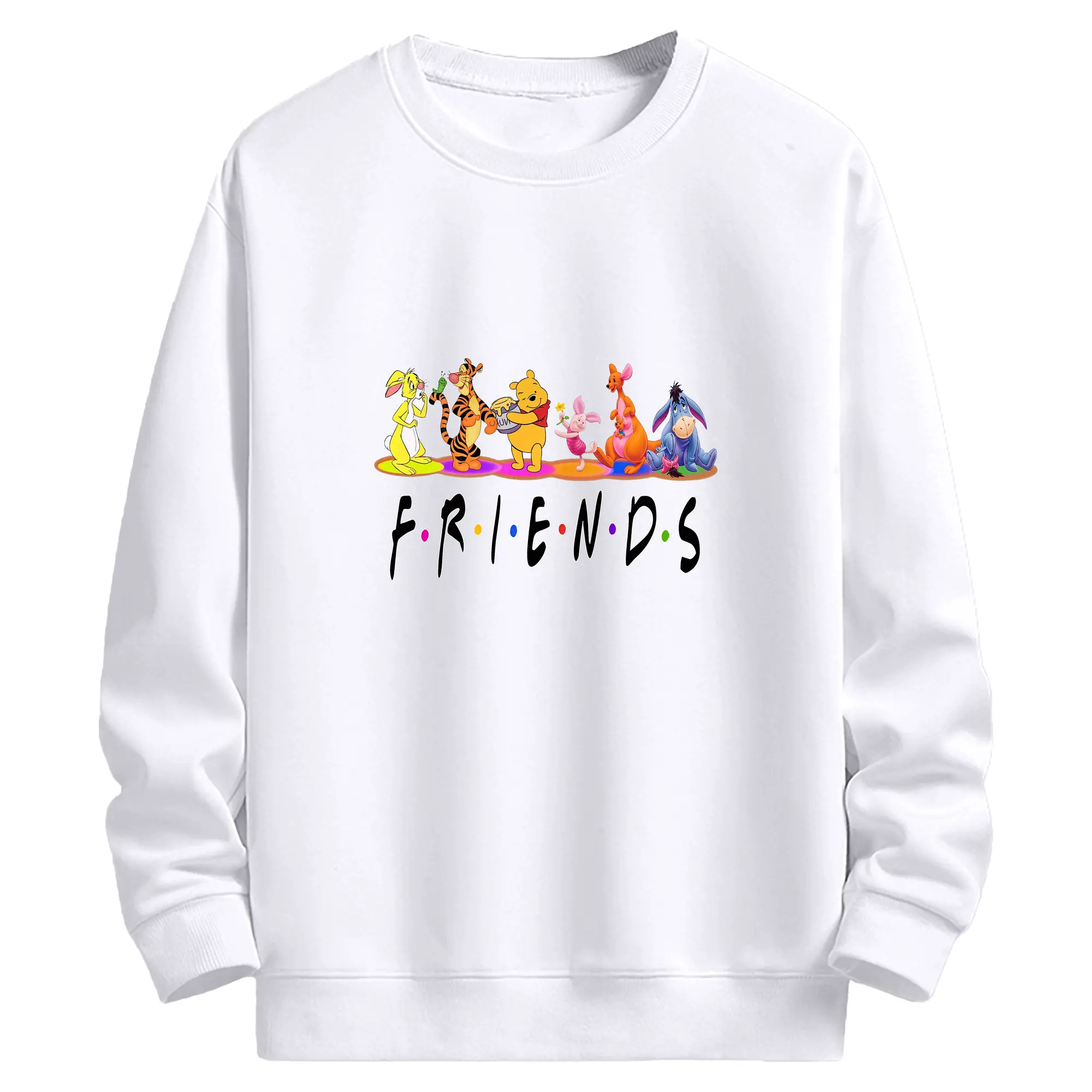 プーさん グッズ くまのプーさん - 高品質 クルーネック スウェット ・ コットン59％ ポリエステル41％ ・ ユニセックス 長袖 トレーナー ・ カジュアル デイリー スポーツ 散歩用