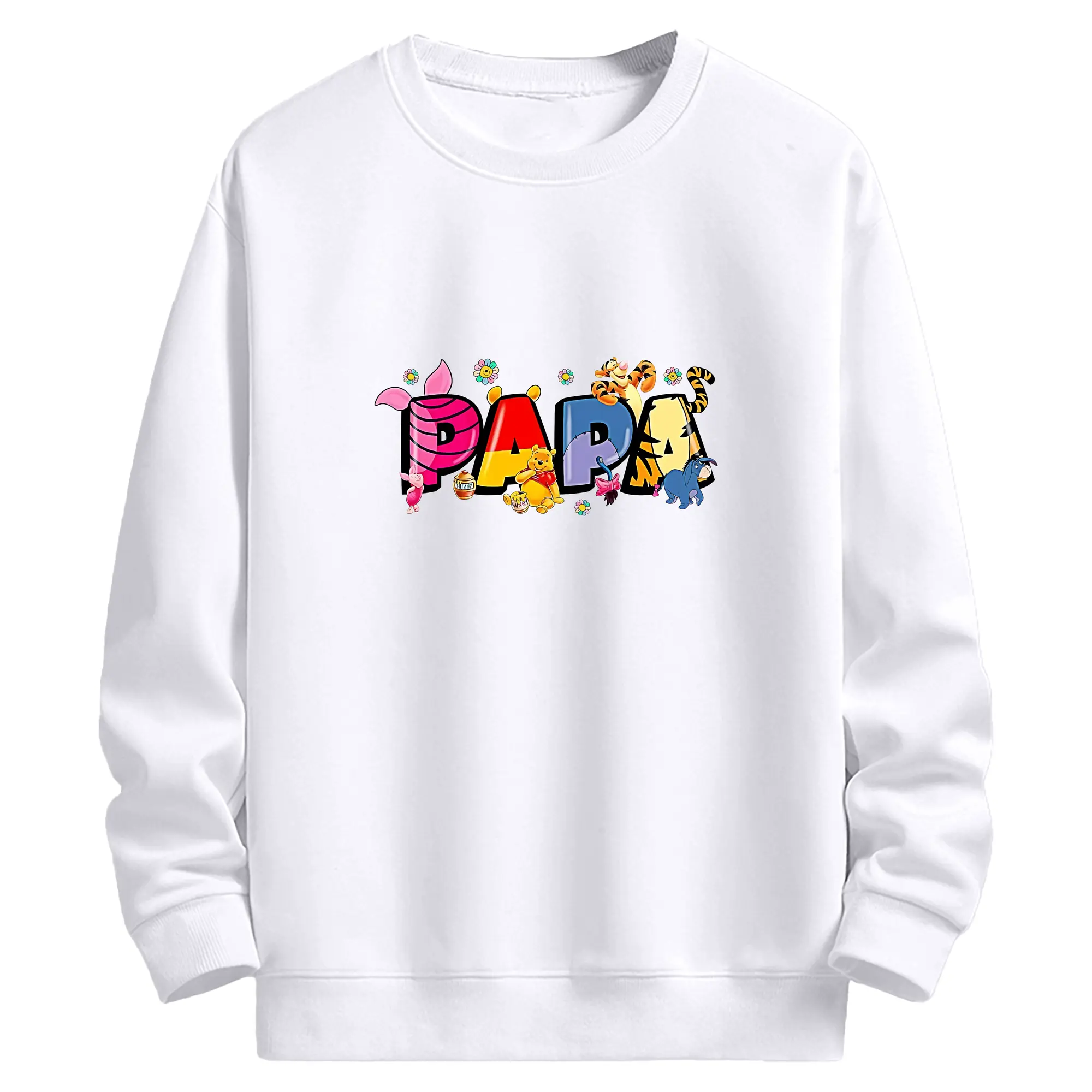 プーさん グッズ くまのプーさん - 高品質 クルーネック スウェット ・ コットン59％ ポリエステル41％ ・ ユニセックス 長袖 トレーナー ・ カジュアル デイリー スポーツ 散歩用