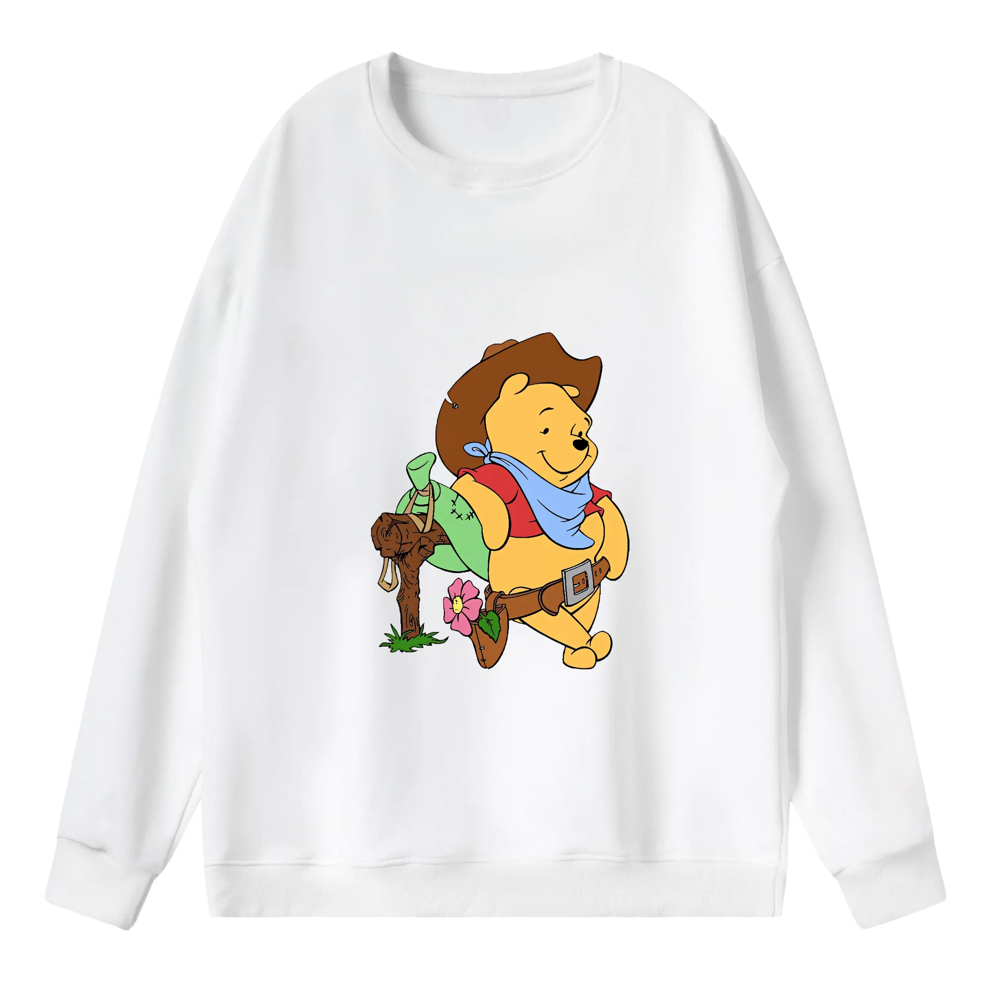 プーさん グッズ くまのプーさん - 薄手 クルーネック スウェット 裏毛260g · ポリエステル 春秋向け カジュアル 男女兼用 · トレーナー デイリー スポーツ 散歩に最適