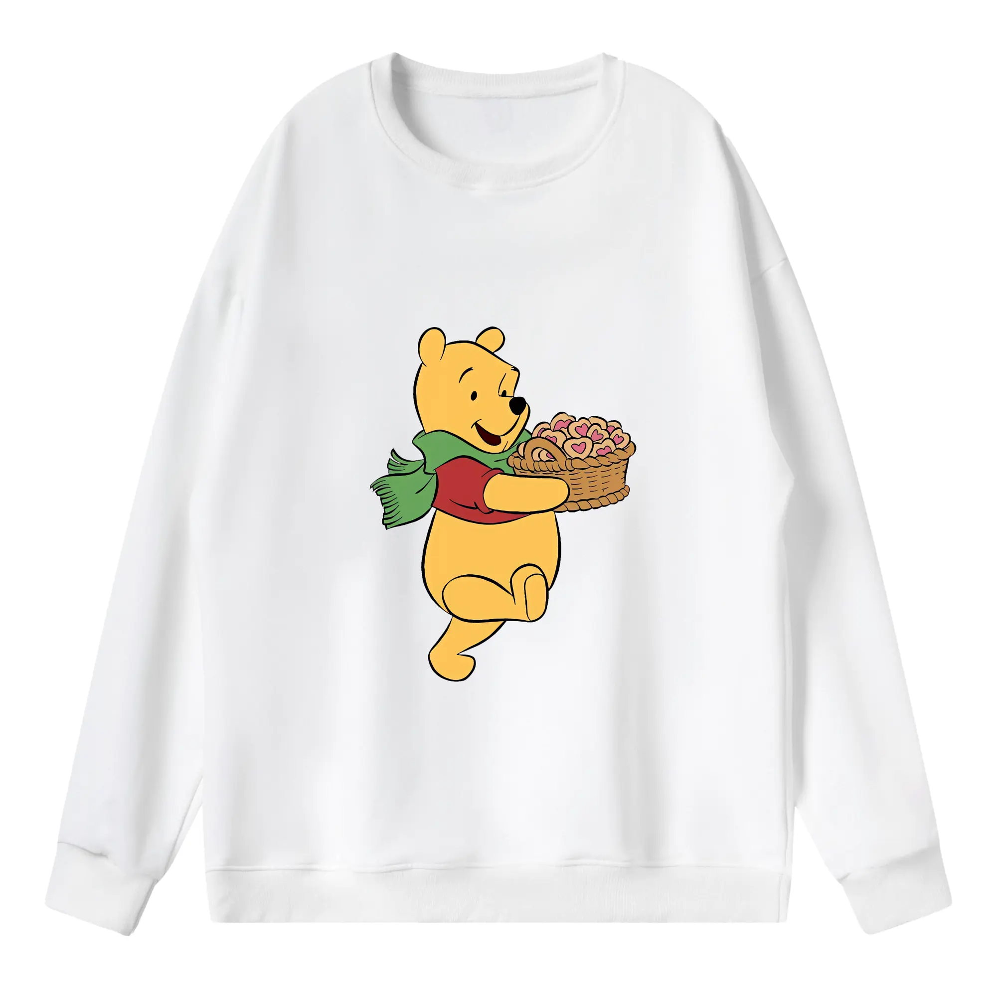 プーさん グッズ くまのプーさん - 薄手 クルーネック スウェット 裏毛260g · ポリエステル 春秋向け カジュアル 男女兼用 · トレーナー デイリー スポーツ 散歩に最適