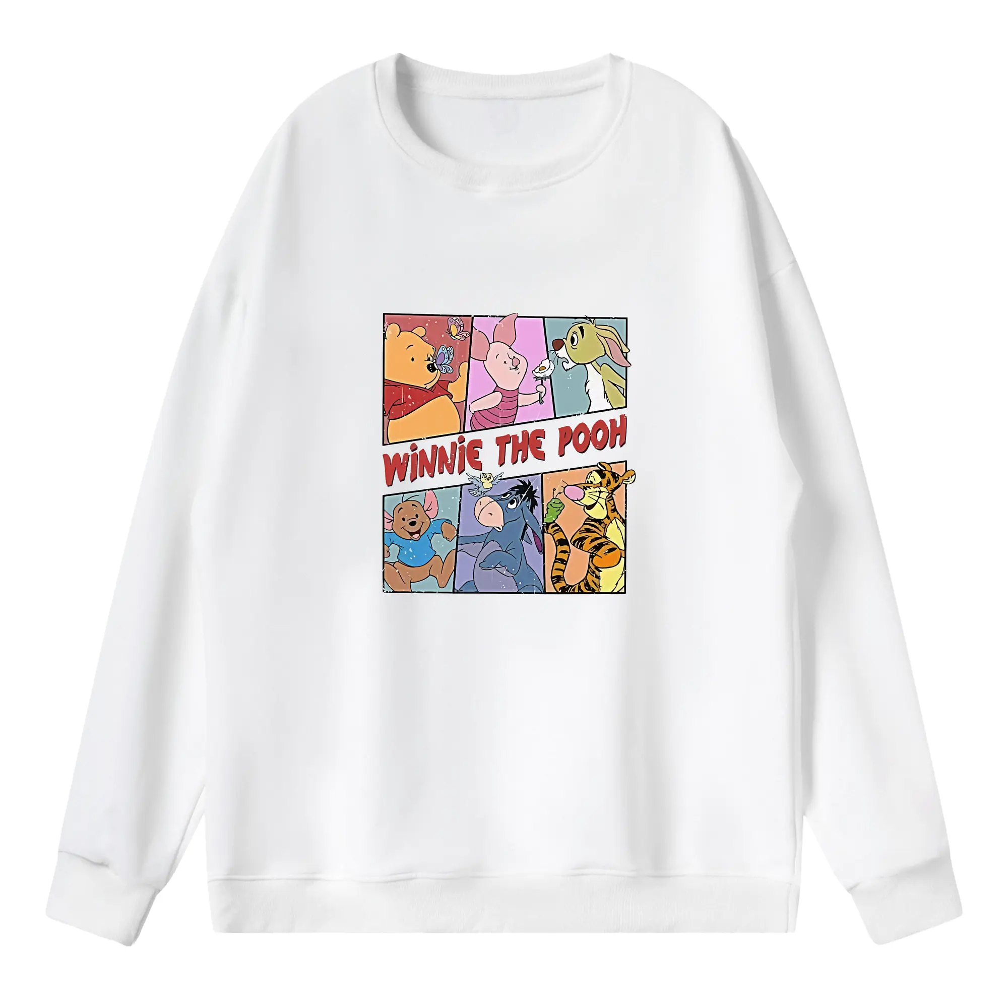 プーさん グッズ くまのプーさん - 薄手 クルーネック スウェット 裏毛260g · ポリエステル 春秋向け カジュアル 男女兼用 · トレーナー デイリー スポーツ 散歩に最適