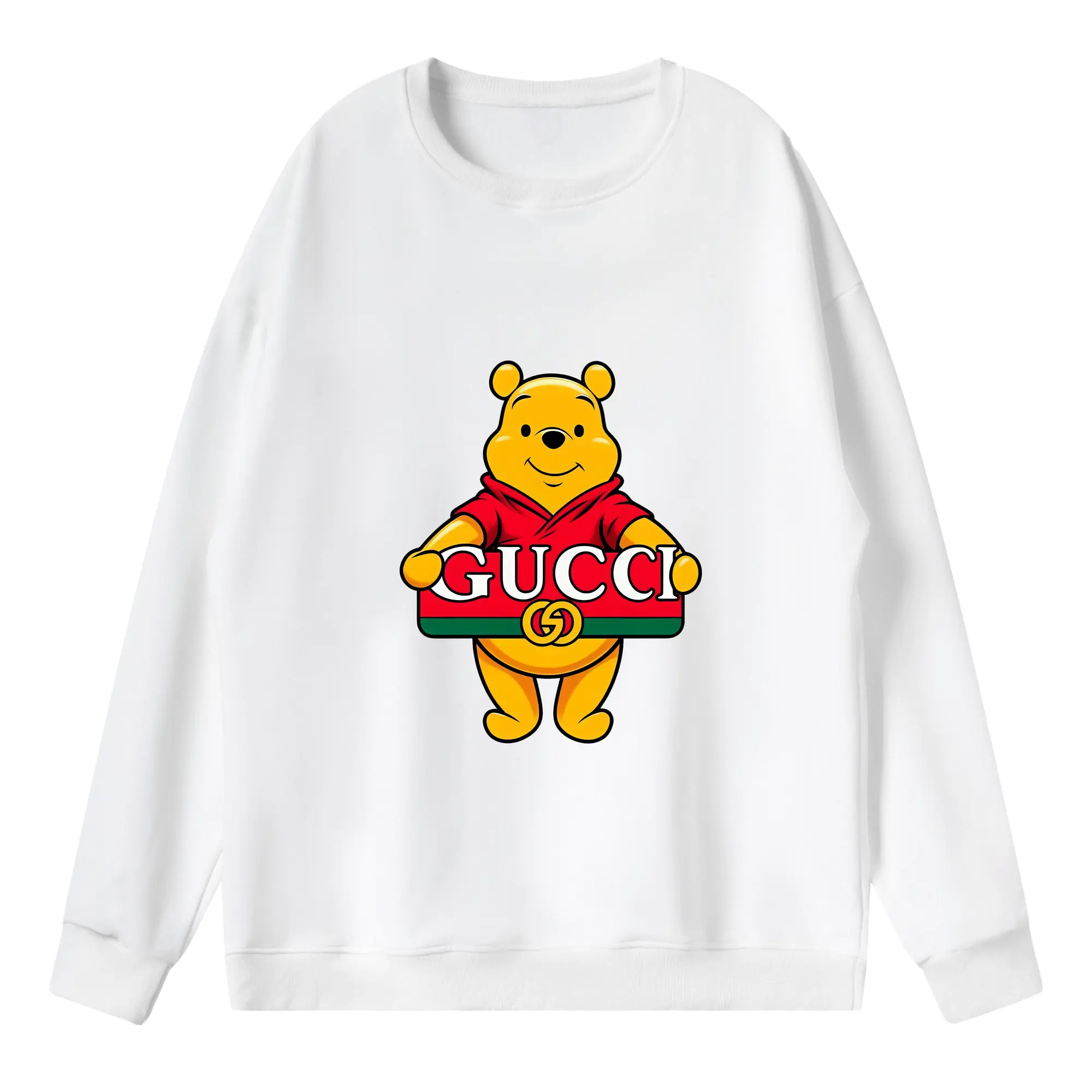 プーさん グッズ くまのプーさん - 薄手 クルーネック スウェット 裏毛260g · ポリエステル 春秋向け カジュアル 男女兼用 · トレーナー デイリー スポーツ 散歩に最適