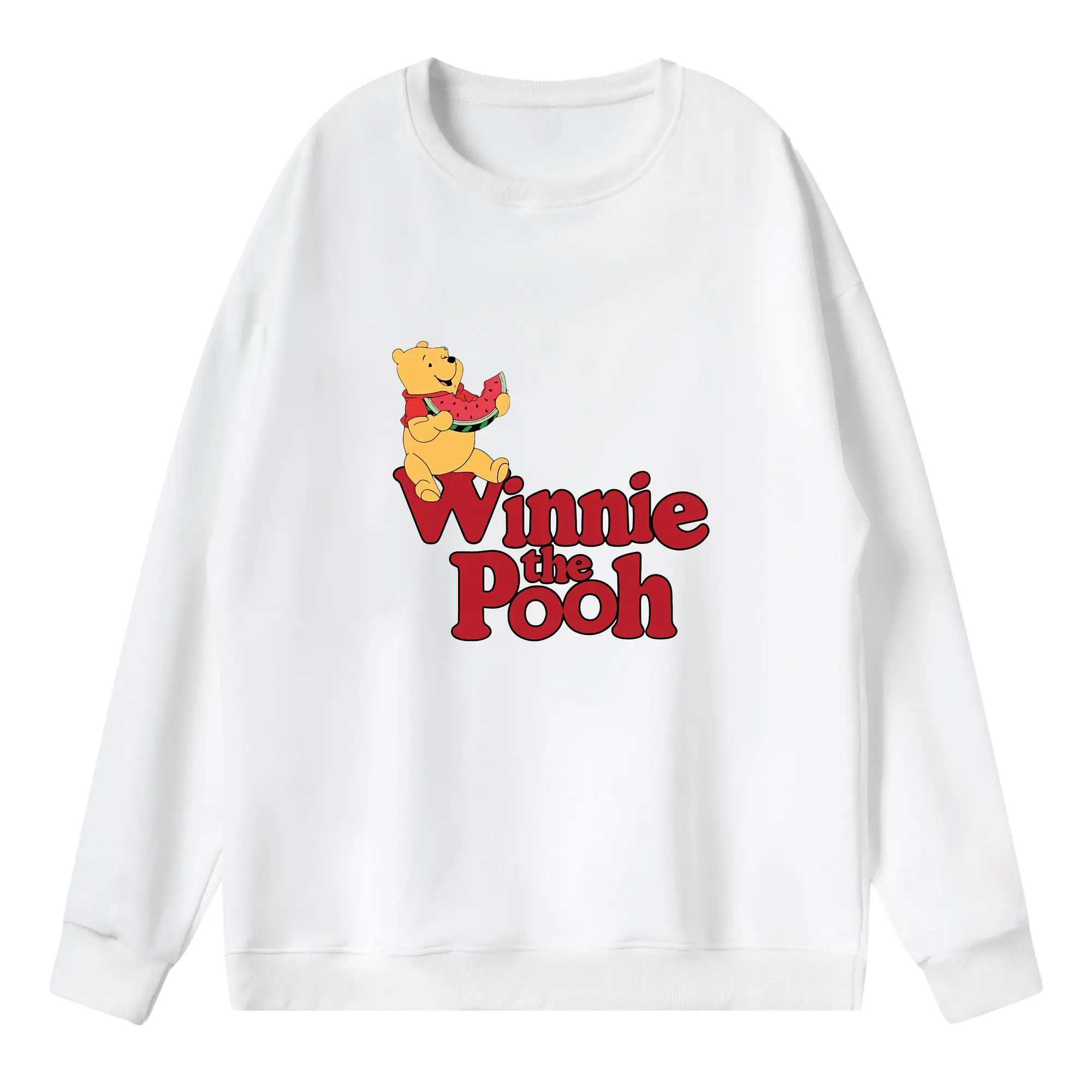 プーさん グッズ くまのプーさん - 薄手 クルーネック スウェット 裏毛260g · ポリエステル 春秋向け カジュアル 男女兼用 · トレーナー デイリー スポーツ 散歩に最適