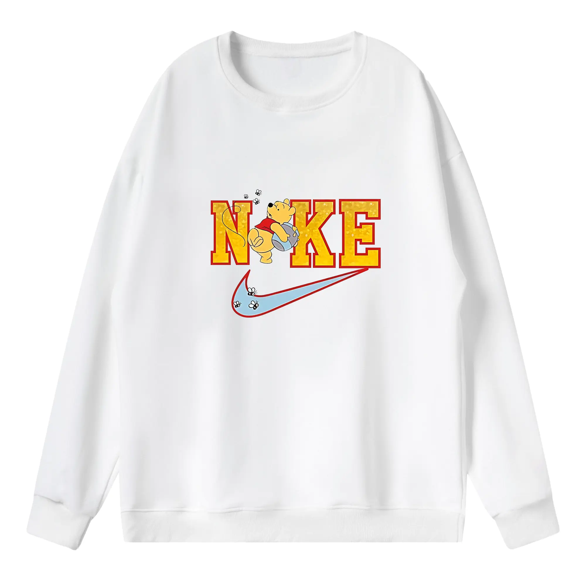 プーさん グッズ くまのプーさん - 薄手 クルーネック スウェット 裏毛260g · ポリエステル 春秋向け カジュアル 男女兼用 · トレーナー デイリー スポーツ 散歩に最適