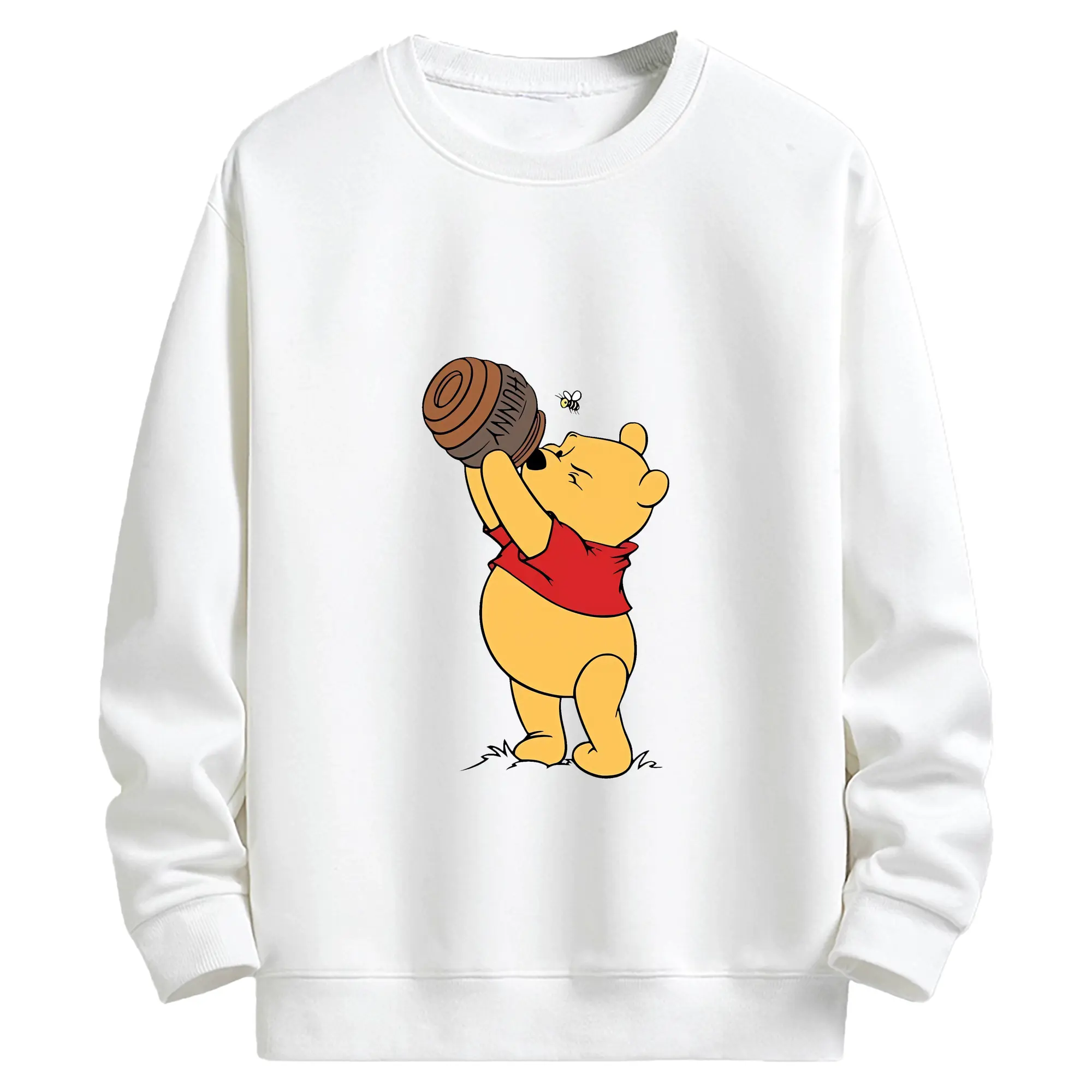 プーさん グッズ くまのプーさん - キッズ クルーネックスウェットシャツ ・ フロントプリント ・ 綿80％ ポリエステル20％ ・ 快適 通学 スポーツ 日常使い お散歩用