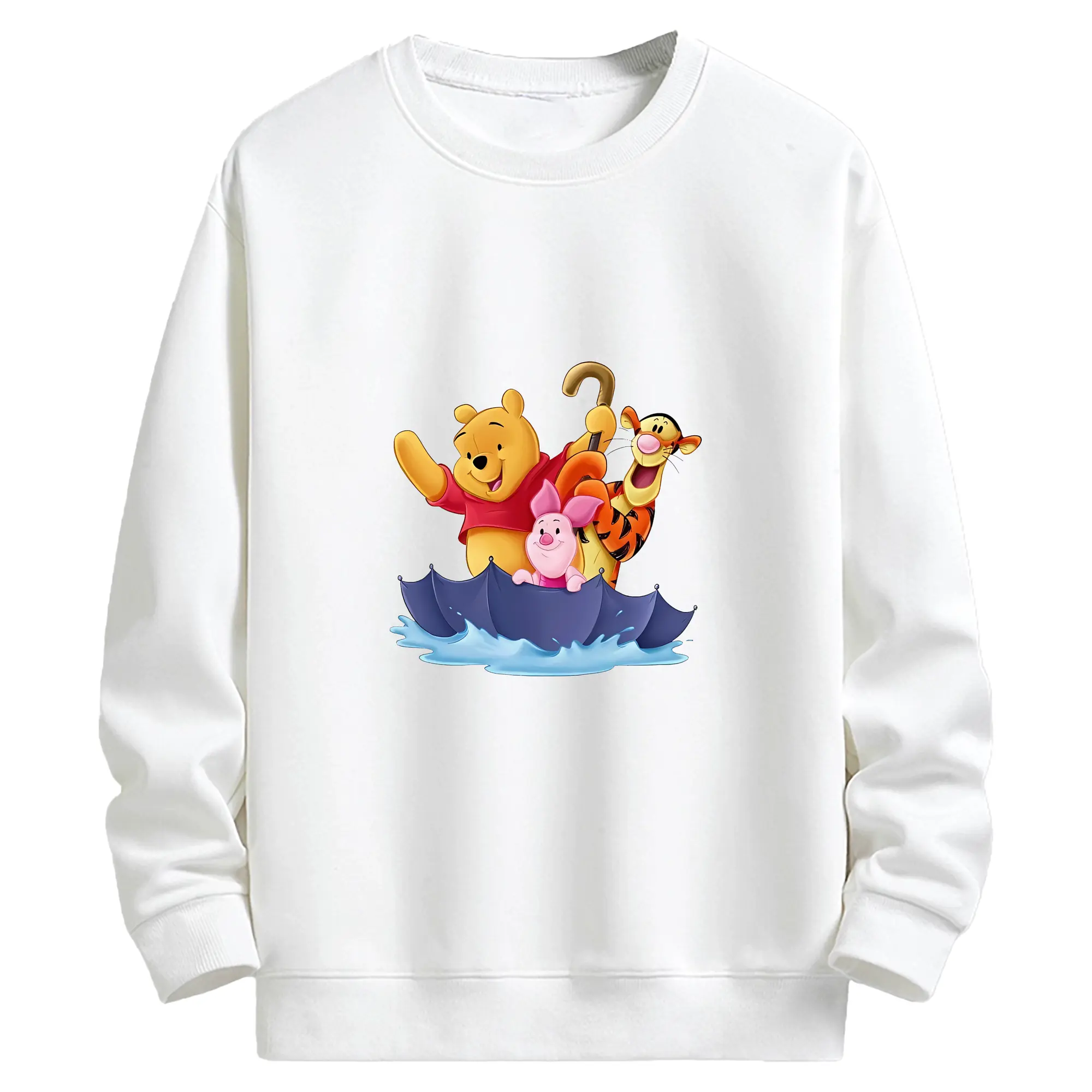 プーさん グッズ くまのプーさん - キッズ クルーネックスウェットシャツ ・ フロントプリント ・ 綿80％ ポリエステル20％ ・ 快適 通学 スポーツ 日常使い お散歩用