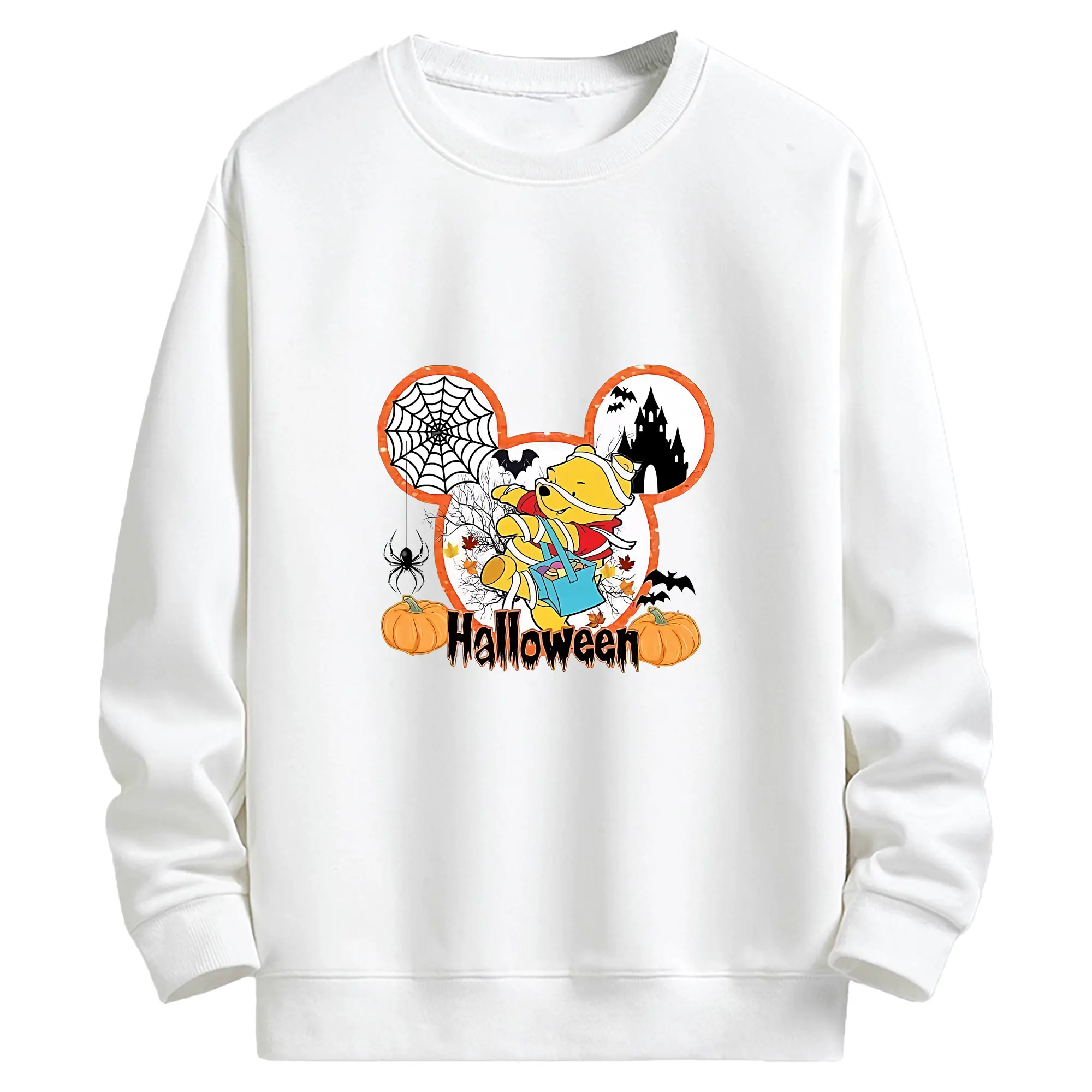 プーさん グッズ くまのプーさん - キッズ クルーネックスウェットシャツ ・ フロントプリント ・ 綿80％ ポリエステル20％ ・ 快適 通学 スポーツ 日常使い お散歩用