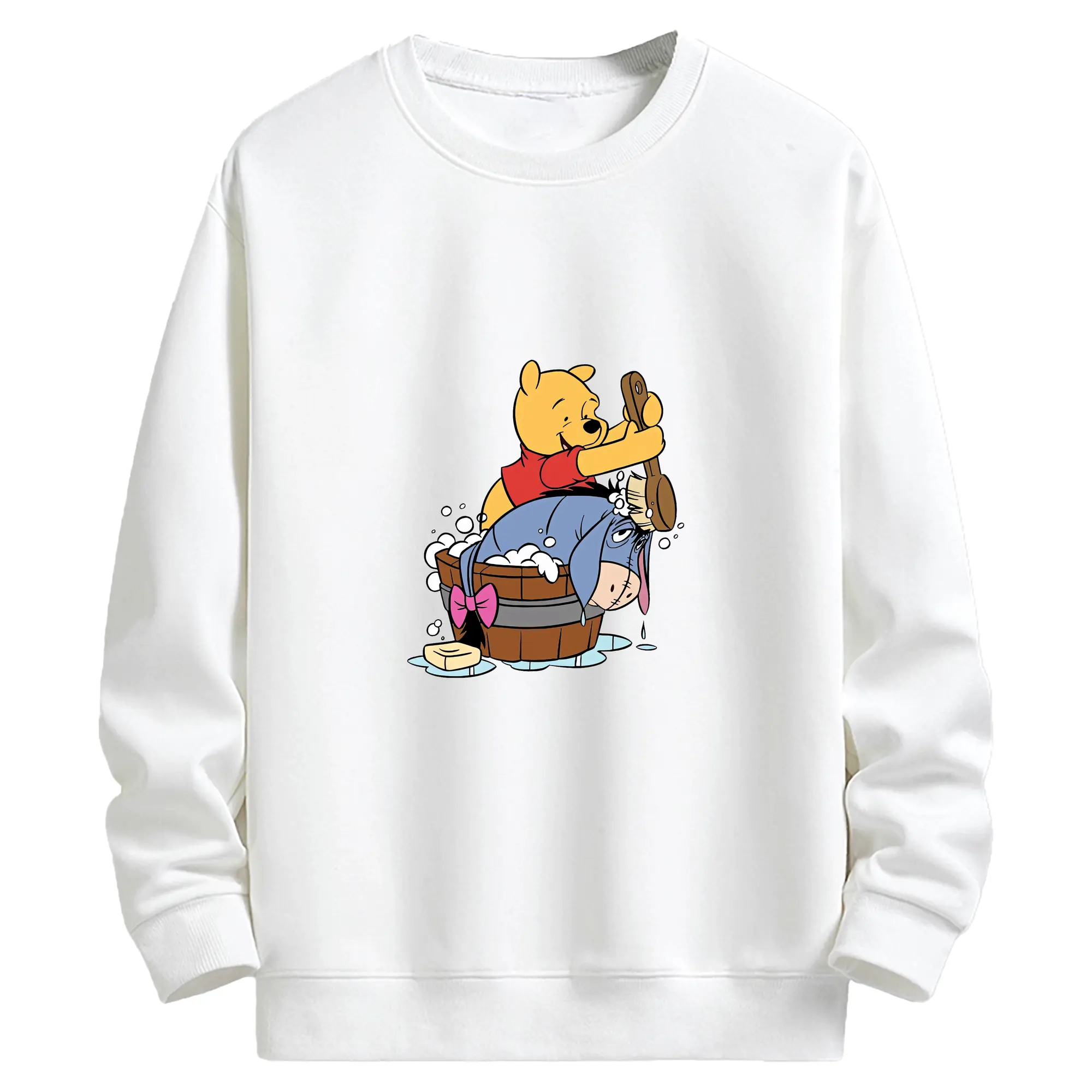 プーさん グッズ くまのプーさん - キッズ クルーネックスウェットシャツ ・ フロントプリント ・ 綿80％ ポリエステル20％ ・ 快適 通学 スポーツ 日常使い お散歩用