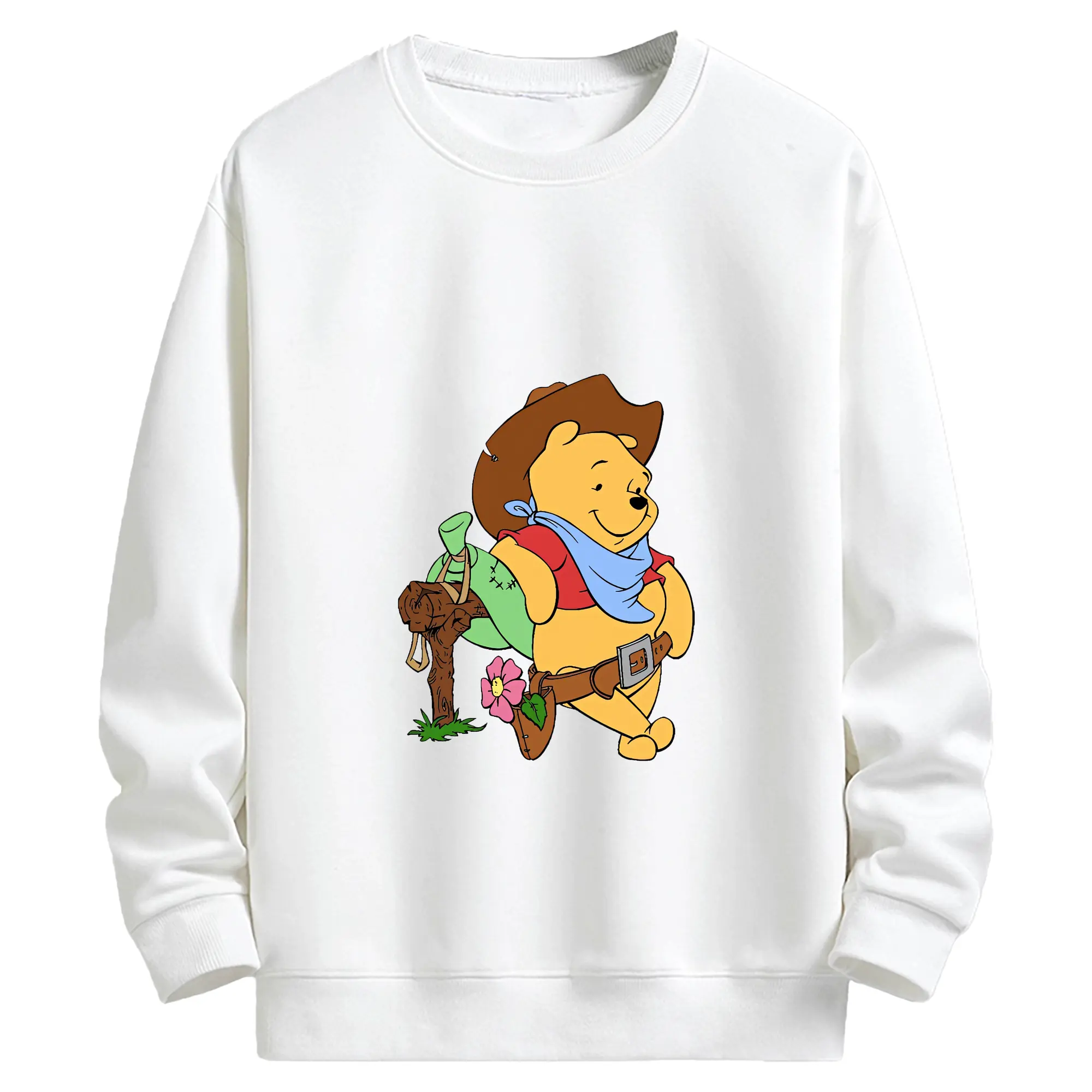 プーさん グッズ くまのプーさん - キッズ クルーネックスウェットシャツ ・ フロントプリント ・ 綿80％ ポリエステル20％ ・ 快適 通学 スポーツ 日常使い お散歩用