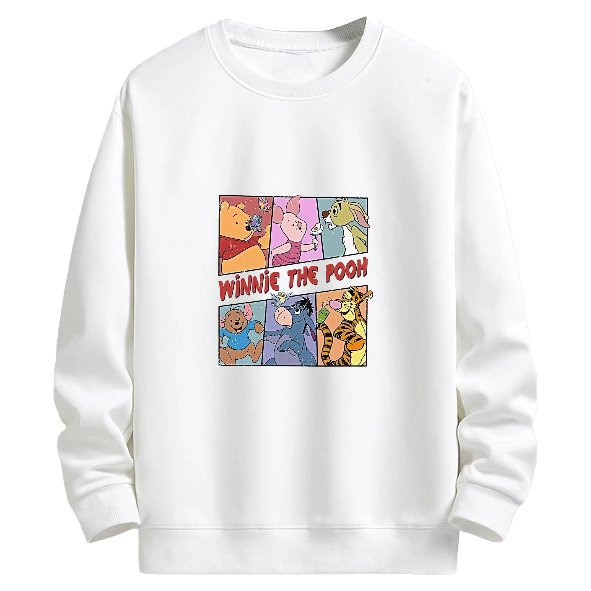 プーさん グッズ くまのプーさん - キッズ クルーネックスウェットシャツ ・ フロントプリント ・ 綿80％ ポリエステル20％ ・ 快適 通学 スポーツ 日常使い お散歩用