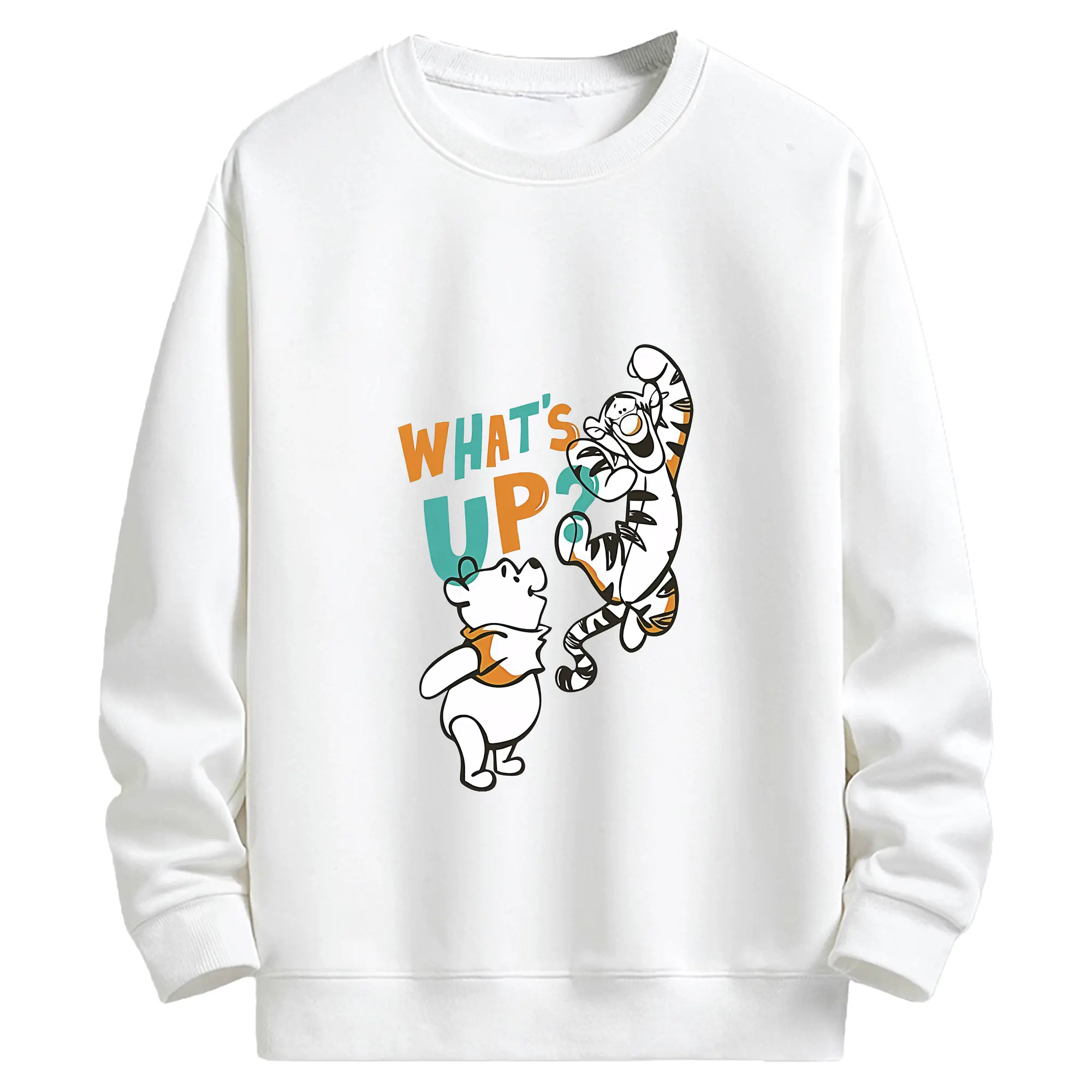 プーさん グッズ くまのプーさん - キッズ クルーネックスウェットシャツ ・ フロントプリント ・ 綿80％ ポリエステル20％ ・ 快適 通学 スポーツ 日常使い お散歩用