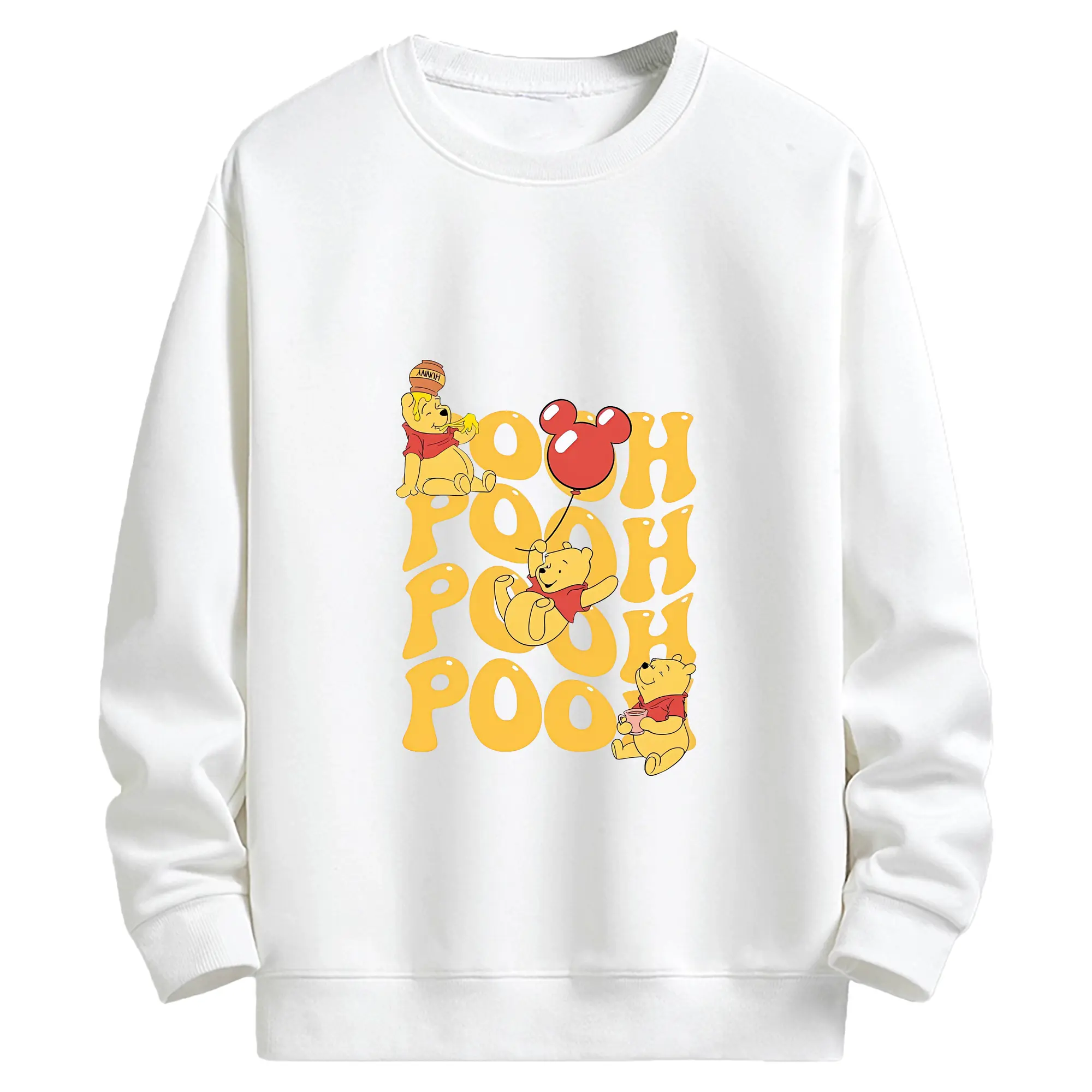 プーさん グッズ くまのプーさん - キッズ クルーネックスウェットシャツ ・ フロントプリント ・ 綿80％ ポリエステル20％ ・ 快適 通学 スポーツ 日常使い お散歩用