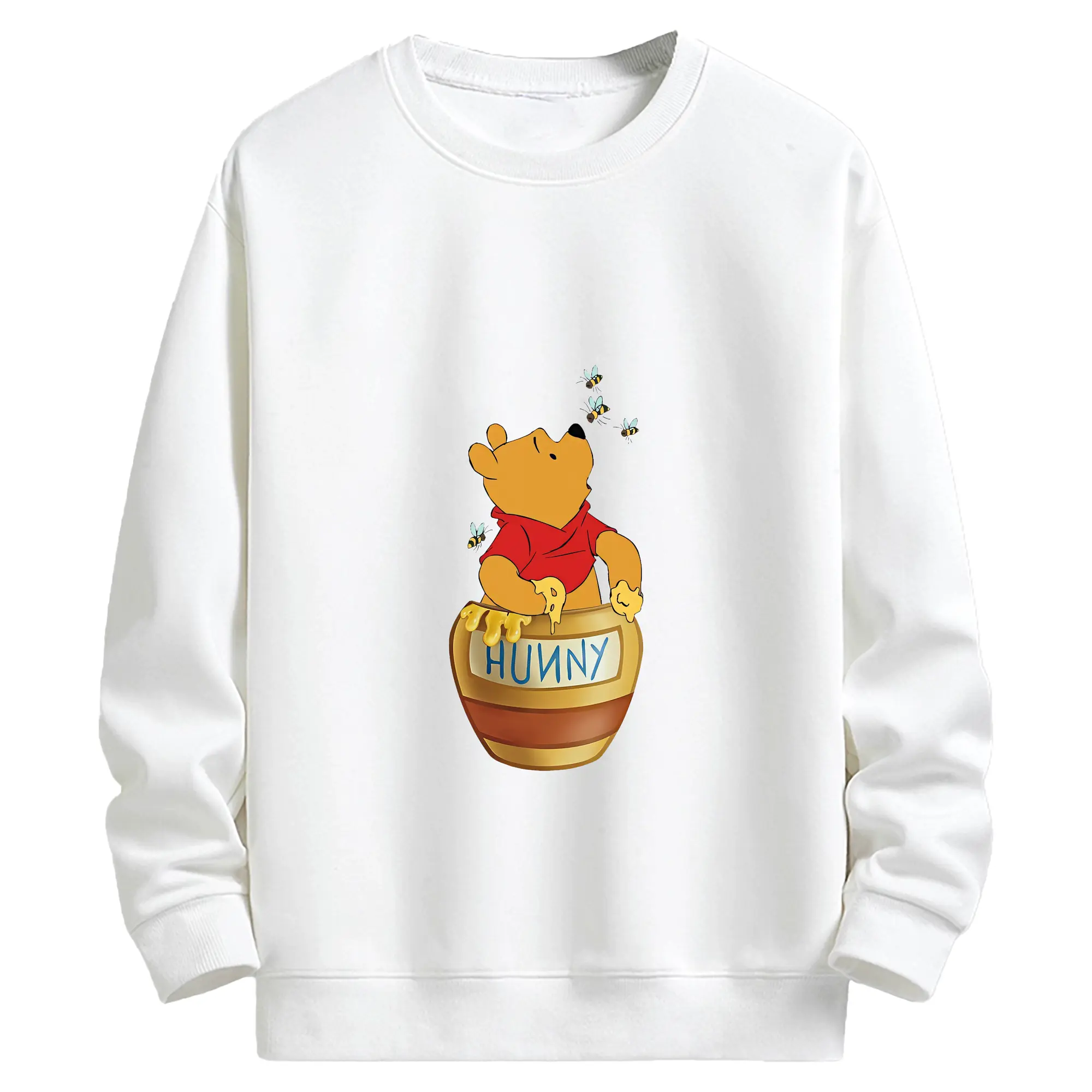 プーさん グッズ くまのプーさん - キッズ クルーネックスウェットシャツ ・ フロントプリント ・ 綿80％ ポリエステル20％ ・ 快適 通学 スポーツ 日常使い お散歩用