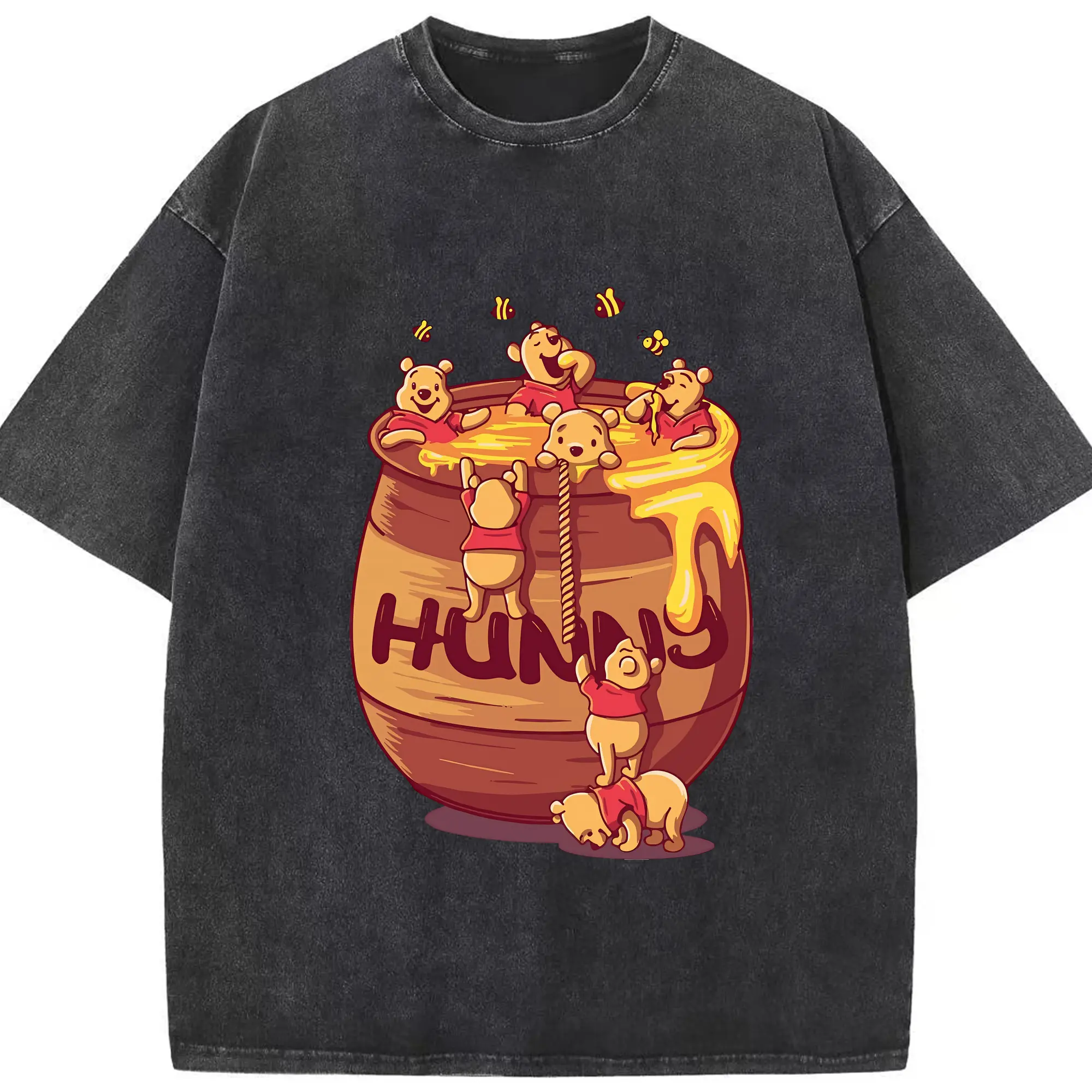 プーさん グッズ くまのプーさん - 綿100％ ヴィンテージ風 半袖Tシャツ ・ フロントプリント ・ 柔らか肌触り ・ 通気性 快適 ・ スポーツ カジュアル 外出用