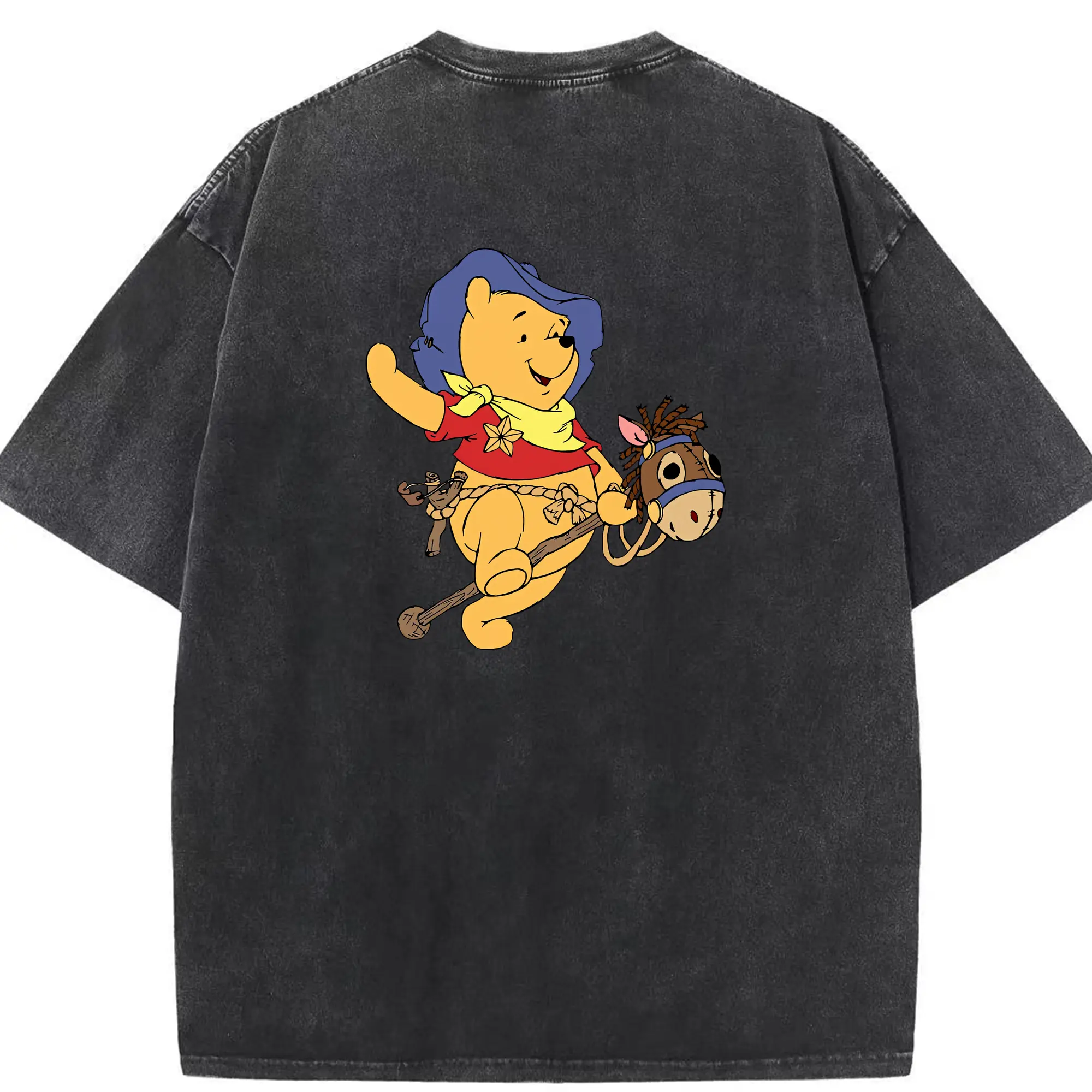 プーさん グッズ くまのプーさん - 綿100％ ヴィンテージ風 半袖Tシャツ ・ 背面プリント ・ 柔らか肌触り ・ 通気性 快適 ・ スポーツ カジュアル 外出用