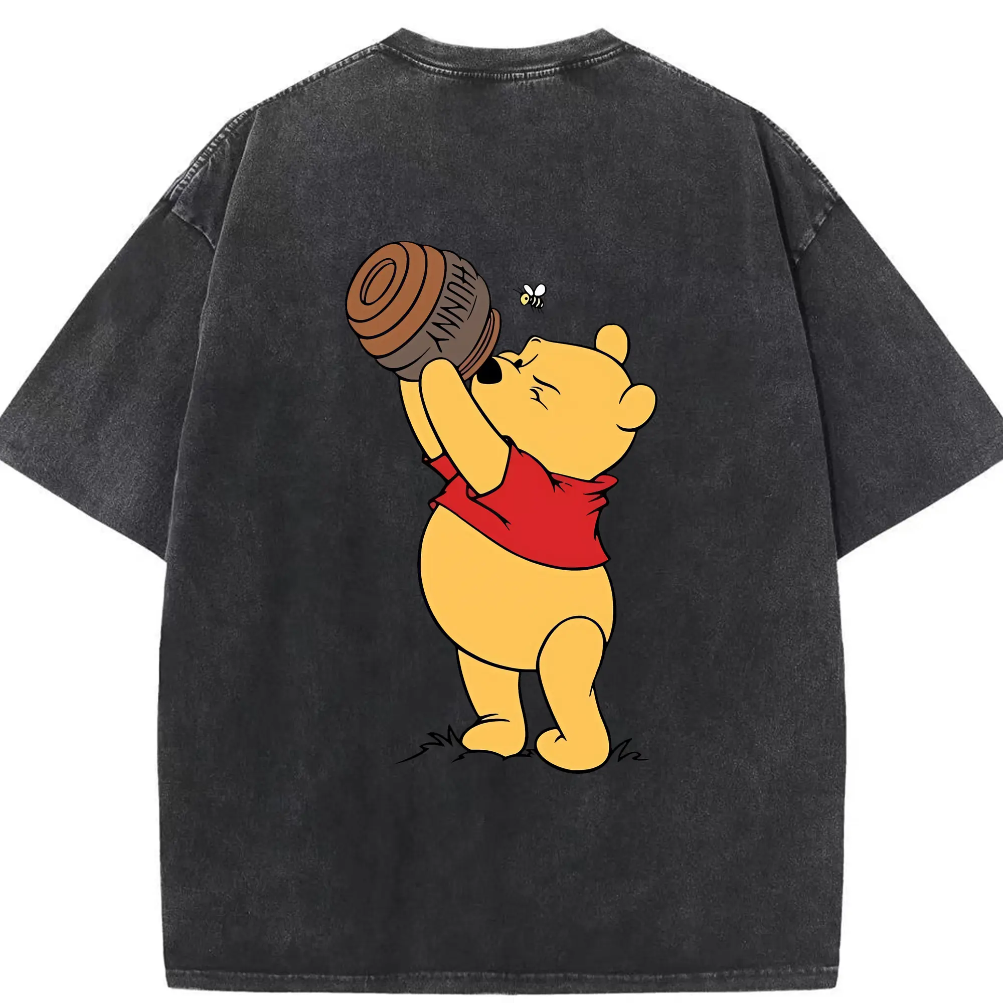 プーさん グッズ くまのプーさん - 綿100％ ヴィンテージ風 半袖Tシャツ ・ 背面プリント ・ 柔らか肌触り ・ 通気性 快適 ・ スポーツ カジュアル 外出用