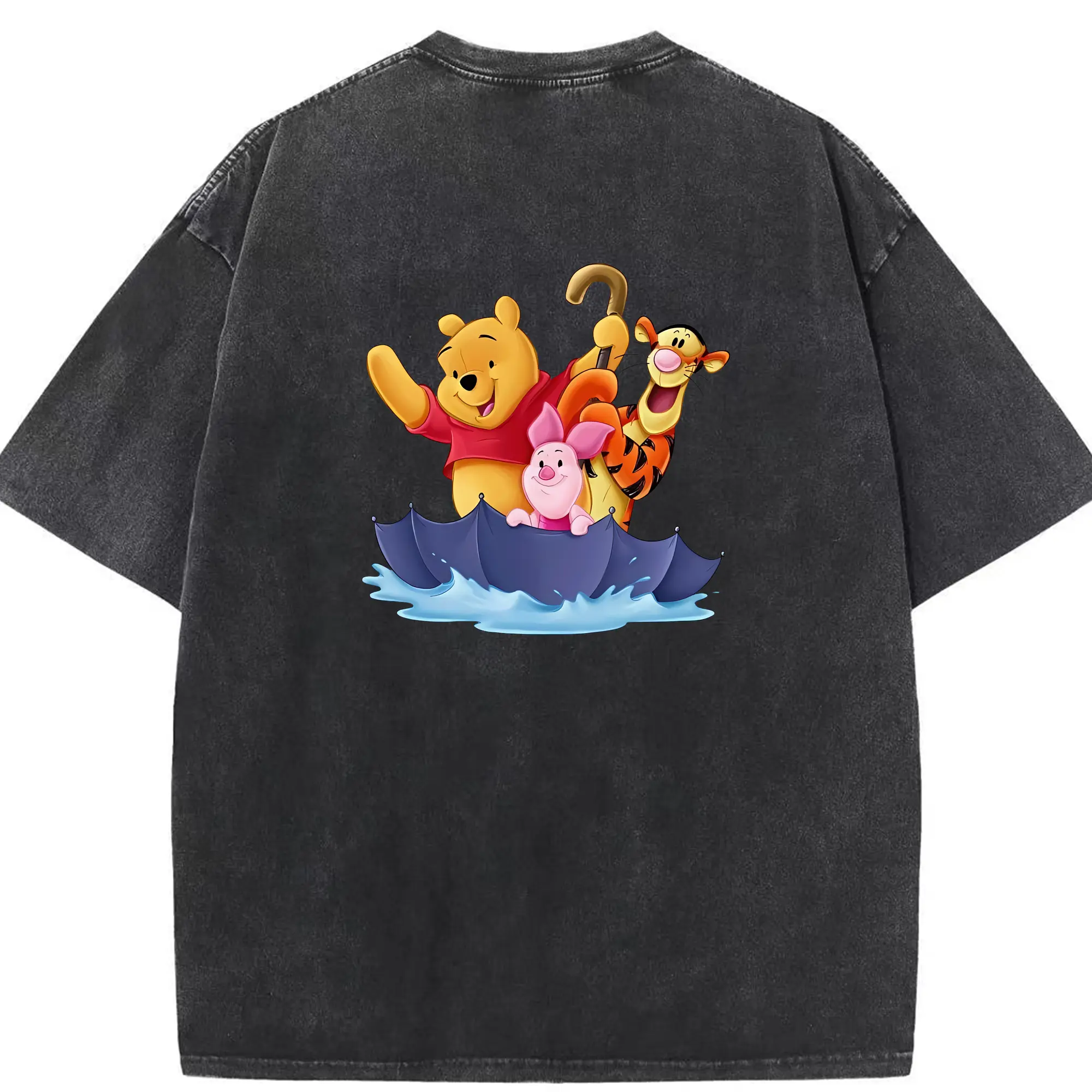 プーさん グッズ くまのプーさん - 綿100％ ヴィンテージ風 半袖Tシャツ ・ 背面プリント ・ 柔らか肌触り ・ 通気性 快適 ・ スポーツ カジュアル 外出用