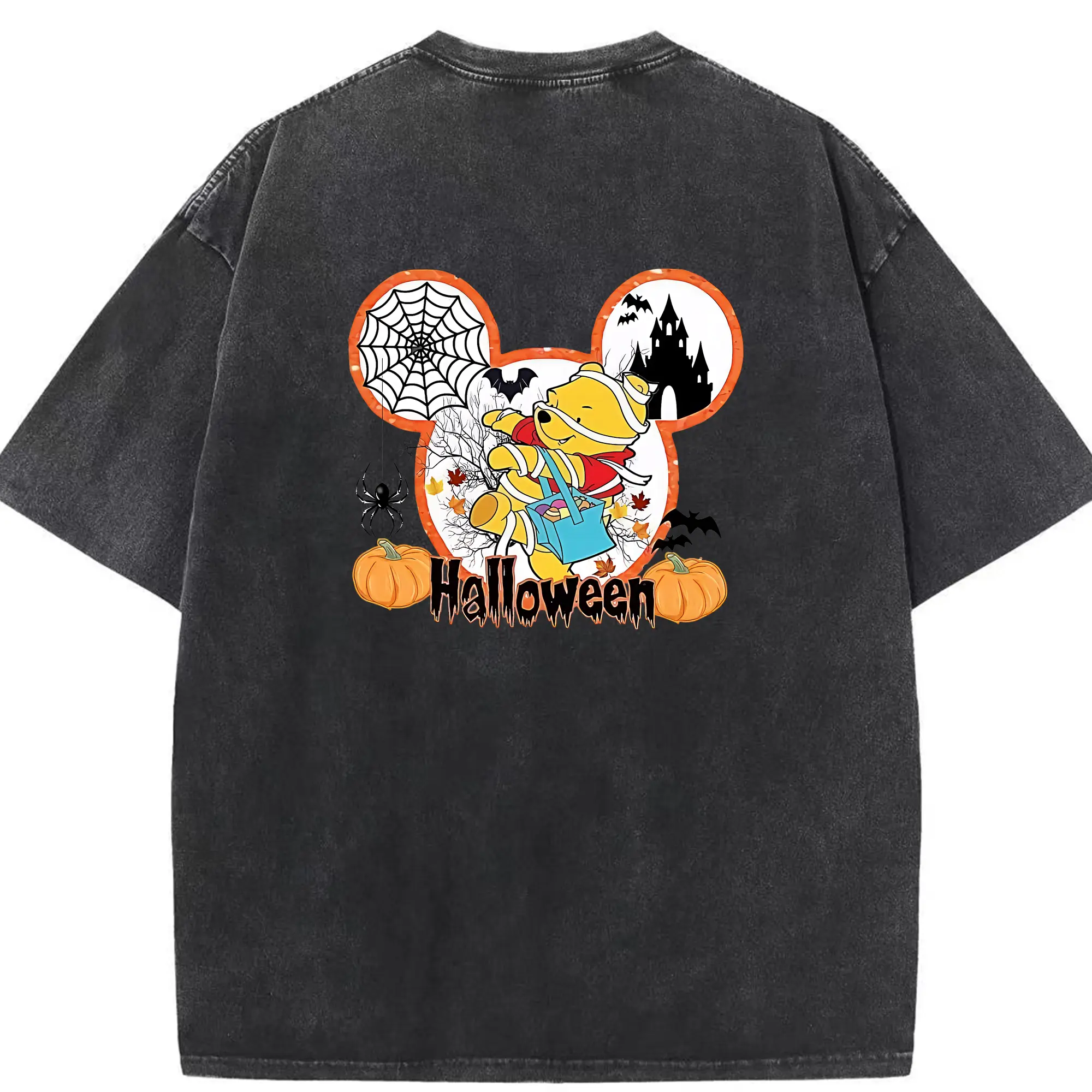 プーさん グッズ くまのプーさん - 綿100％ ヴィンテージ風 半袖Tシャツ ・ 背面プリント ・ 柔らか肌触り ・ 通気性 快適 ・ スポーツ カジュアル 外出用