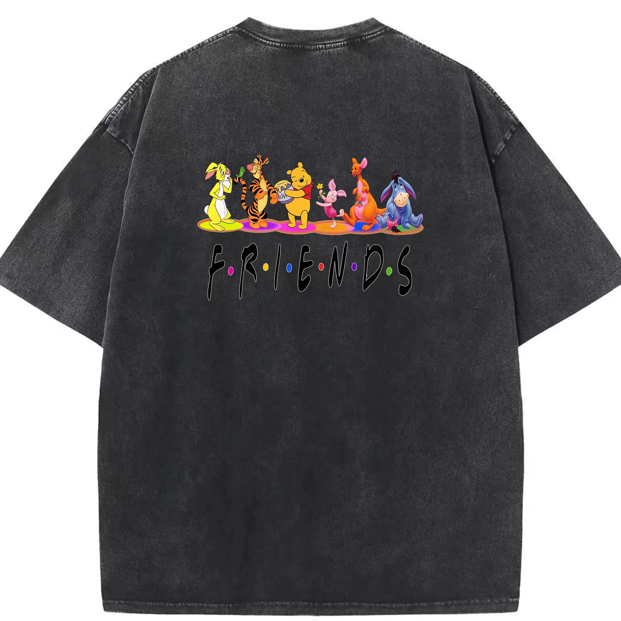 プーさん グッズ くまのプーさん - 綿100％ ヴィンテージ風 半袖Tシャツ ・ 背面プリント ・ 柔らか肌触り ・ 通気性 快適 ・ スポーツ カジュアル 外出用