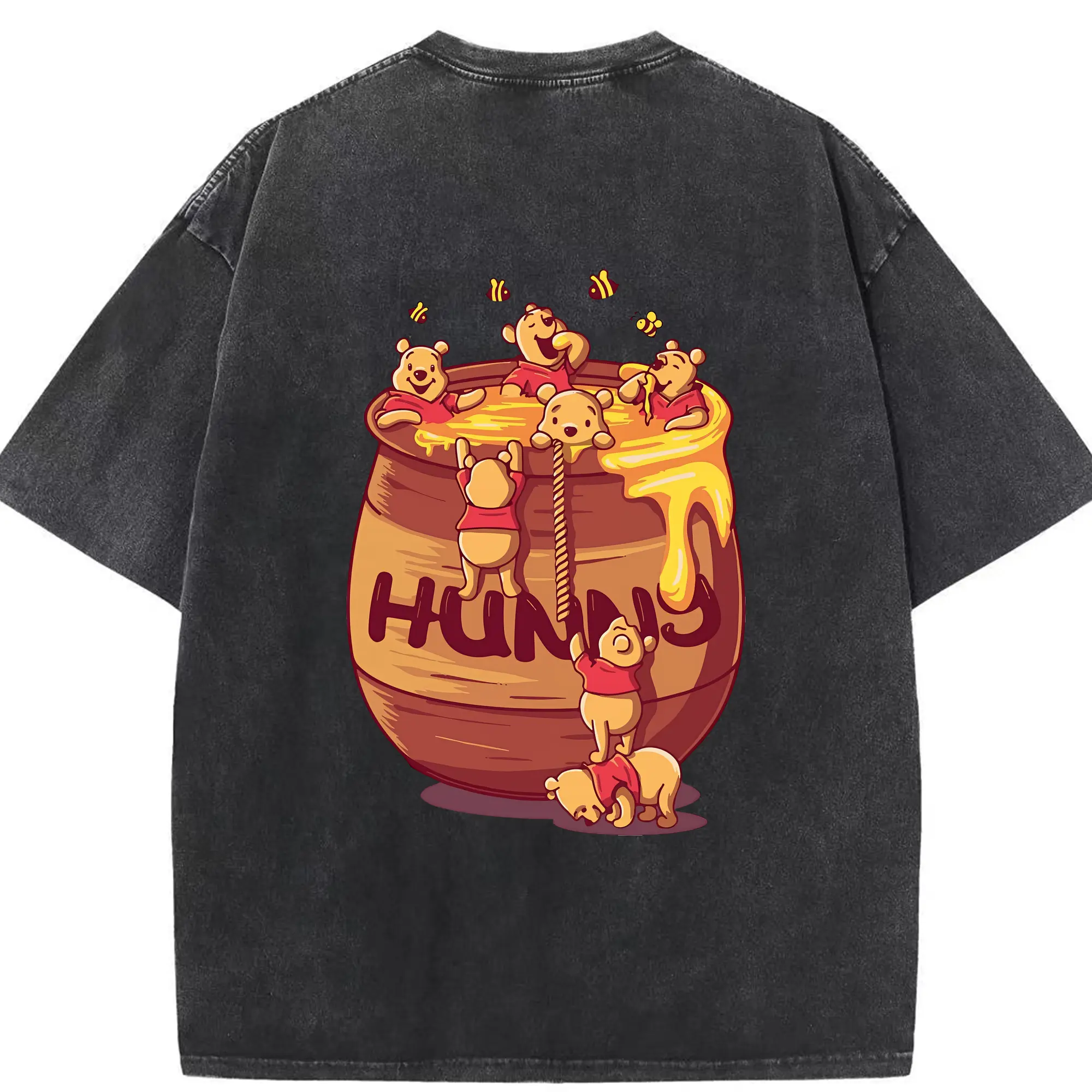 プーさん グッズ くまのプーさん - 綿100％ ヴィンテージ風 半袖Tシャツ ・ 背面プリント ・ 柔らか肌触り ・ 通気性 快適 ・ スポーツ カジュアル 外出用