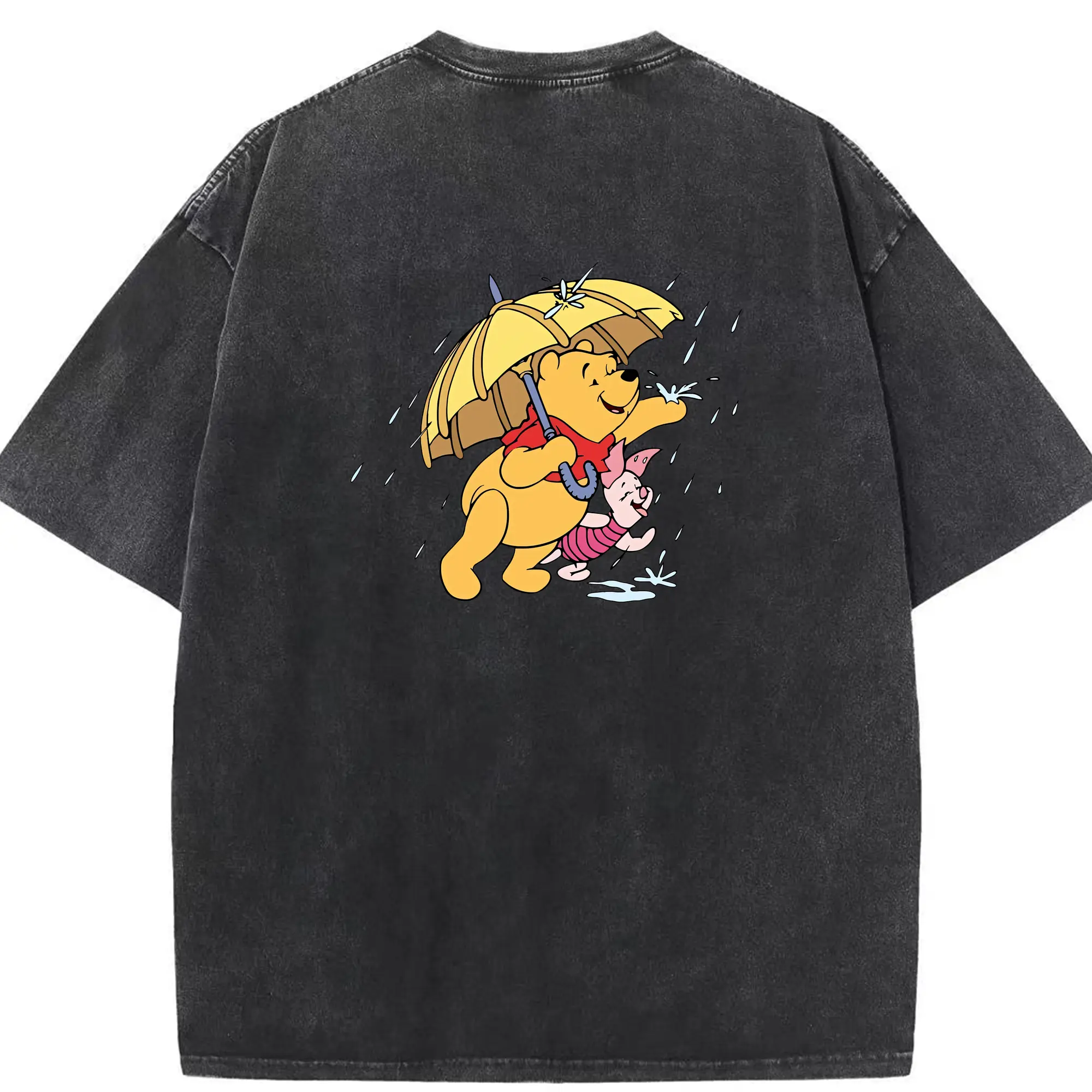 プーさん グッズ くまのプーさん - 綿100％ ヴィンテージ風 半袖Tシャツ ・ 背面プリント ・ 柔らか肌触り ・ 通気性 快適 ・ スポーツ カジュアル 外出用