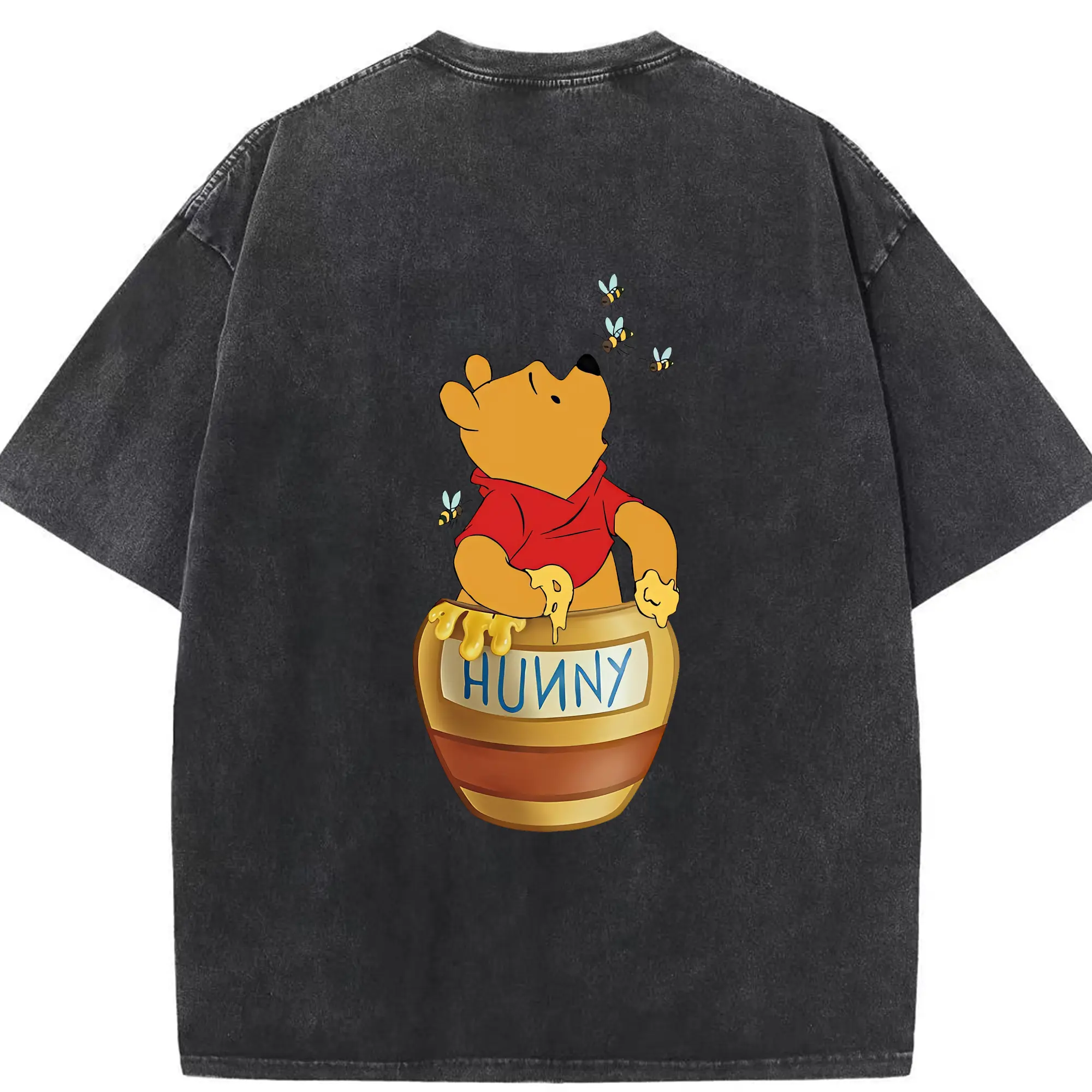 プーさん グッズ くまのプーさん - 綿100％ ヴィンテージ風 半袖Tシャツ ・ 背面プリント ・ 柔らか肌触り ・ 通気性 快適 ・ スポーツ カジュアル 外出用