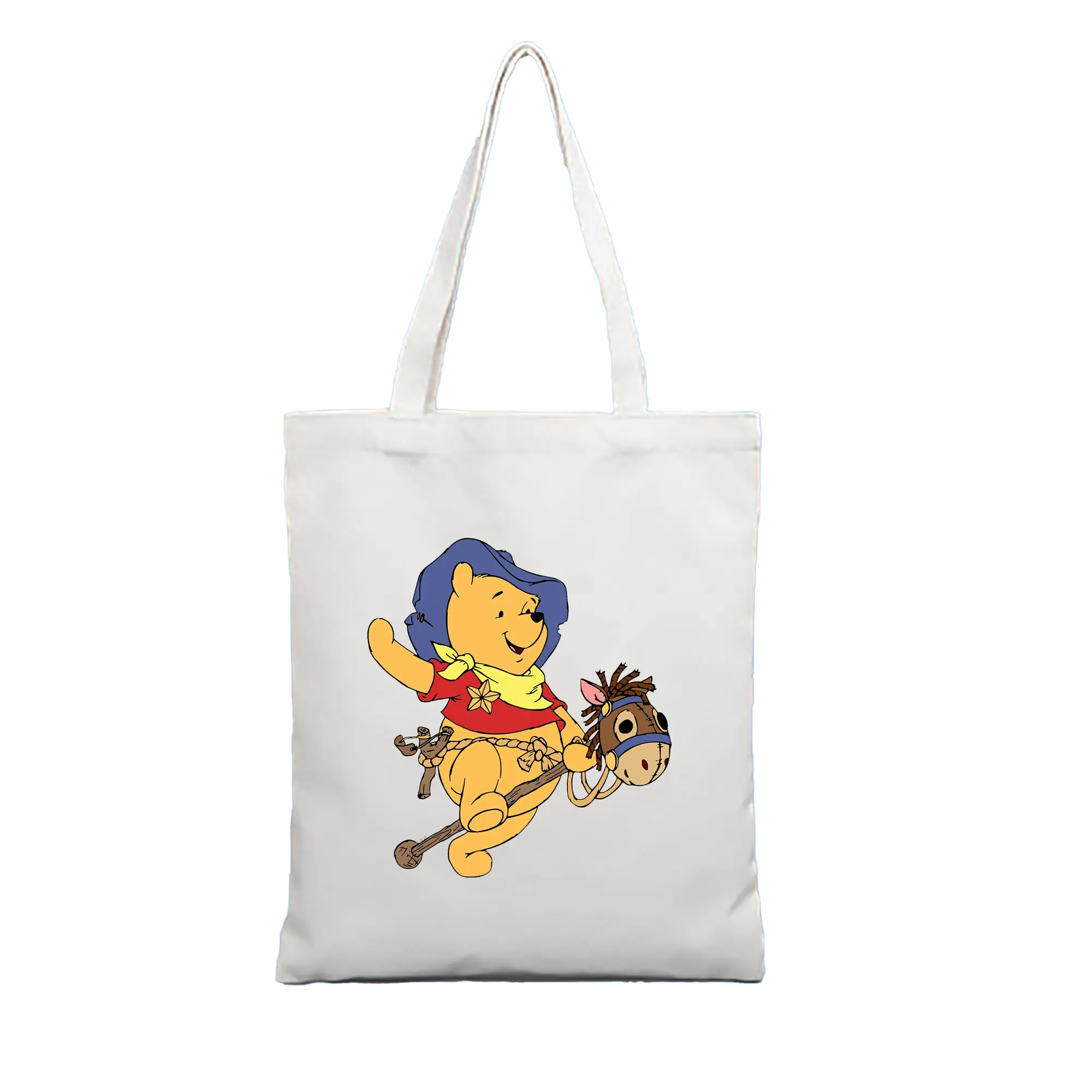 プーさん グッズ くまのプーさん - 縦型キャンバス手提げバッグ（トートバッグ） ・ キャンバス素材 ・ ショッピング用 ・ 軽量 丈夫 お手入れ簡単