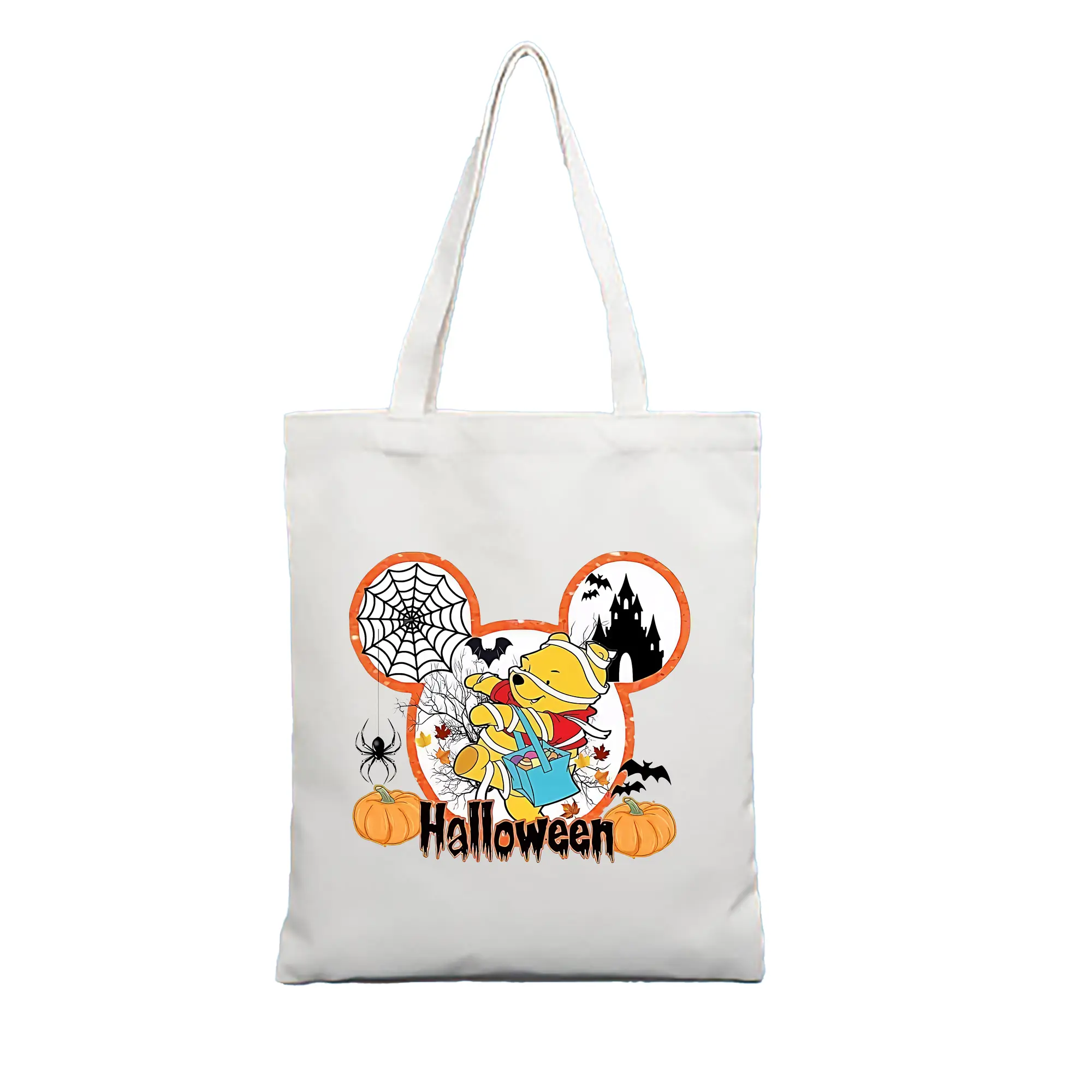 プーさん グッズ くまのプーさん - 縦型キャンバス手提げバッグ（トートバッグ） ・ キャンバス素材 ・ ショッピング用 ・ 軽量 丈夫 お手入れ簡単