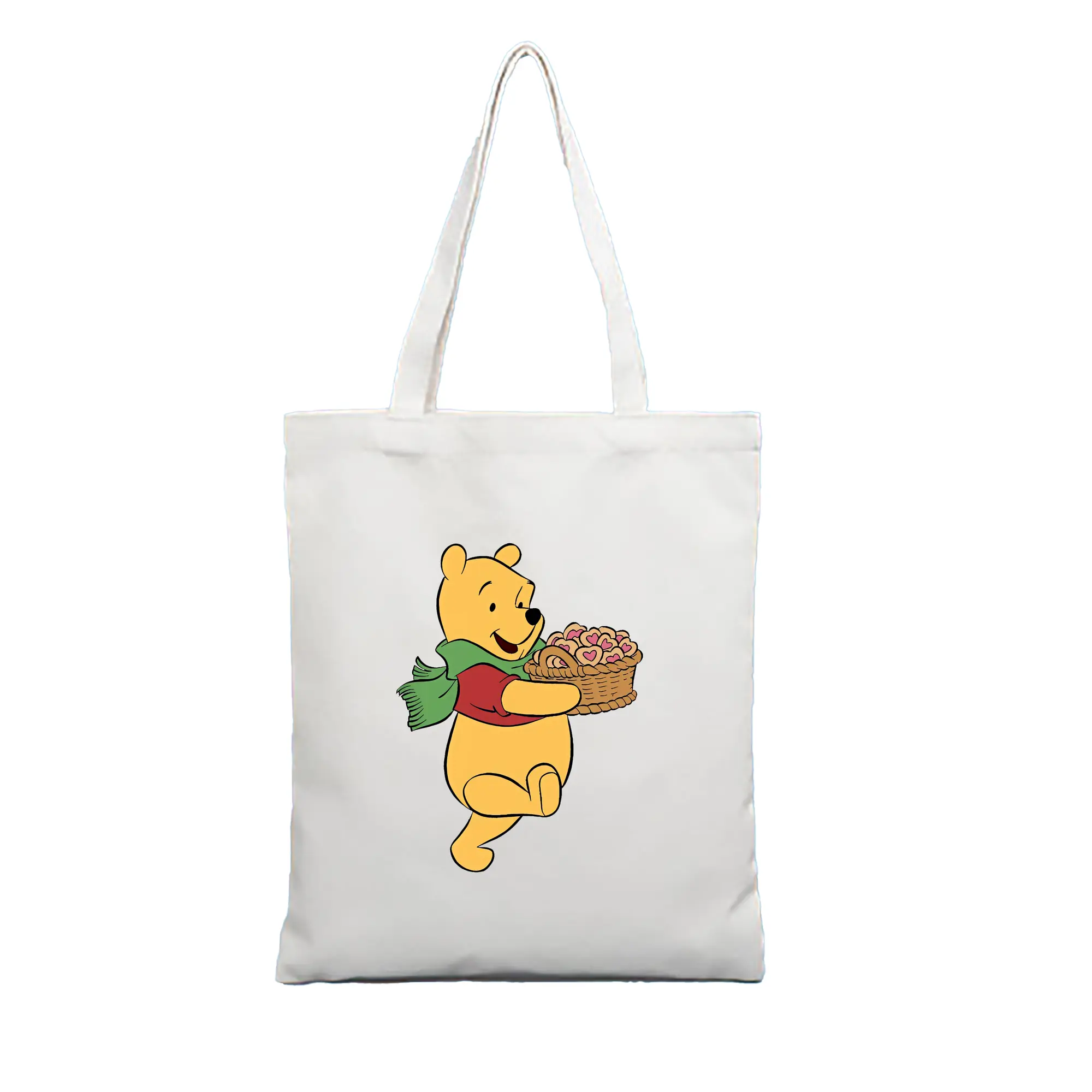プーさん グッズ くまのプーさん - 縦型キャンバス手提げバッグ（トートバッグ） ・ キャンバス素材 ・ ショッピング用 ・ 軽量 丈夫 お手入れ簡単