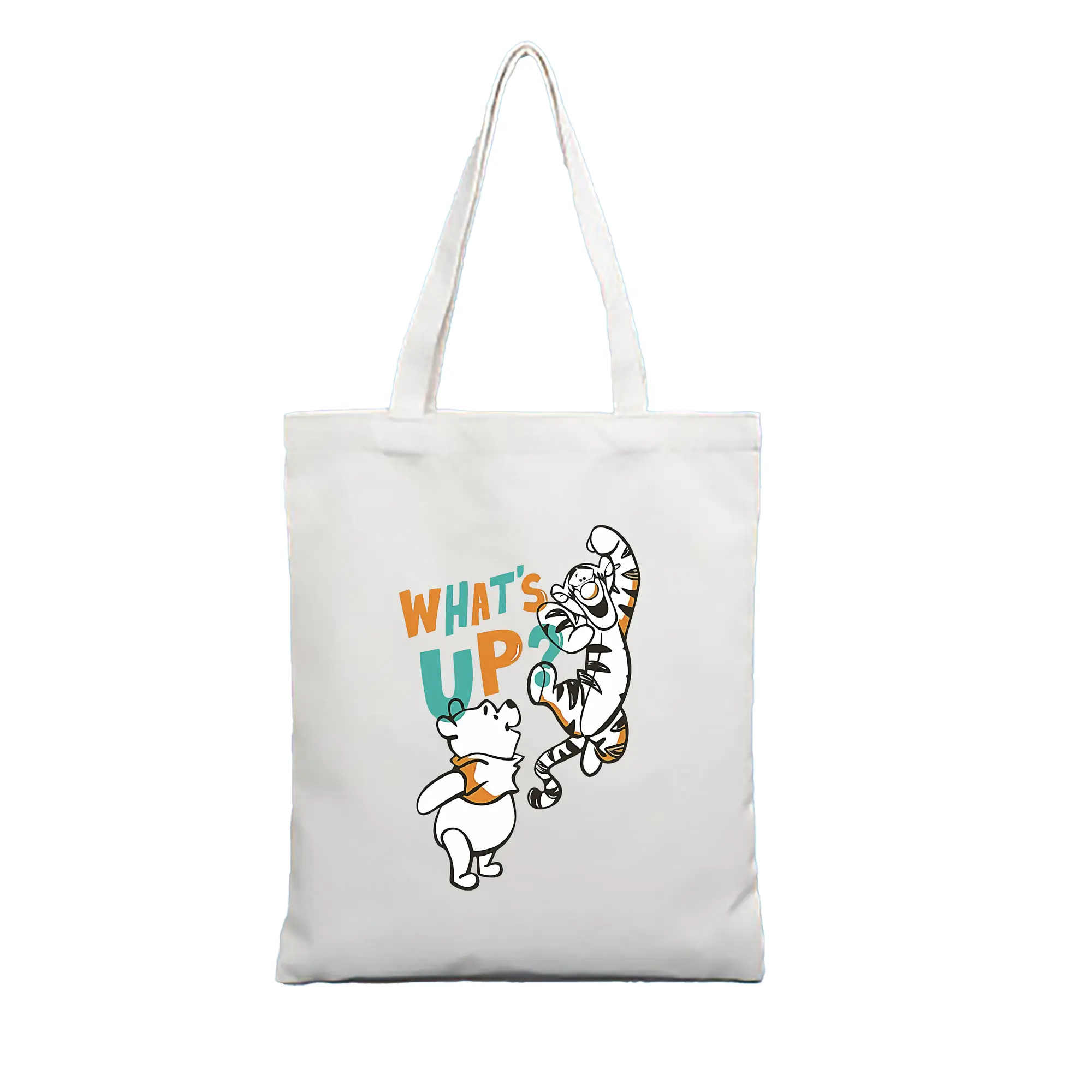 プーさん グッズ くまのプーさん - 縦型キャンバス手提げバッグ（トートバッグ） ・ キャンバス素材 ・ ショッピング用 ・ 軽量 丈夫 お手入れ簡単