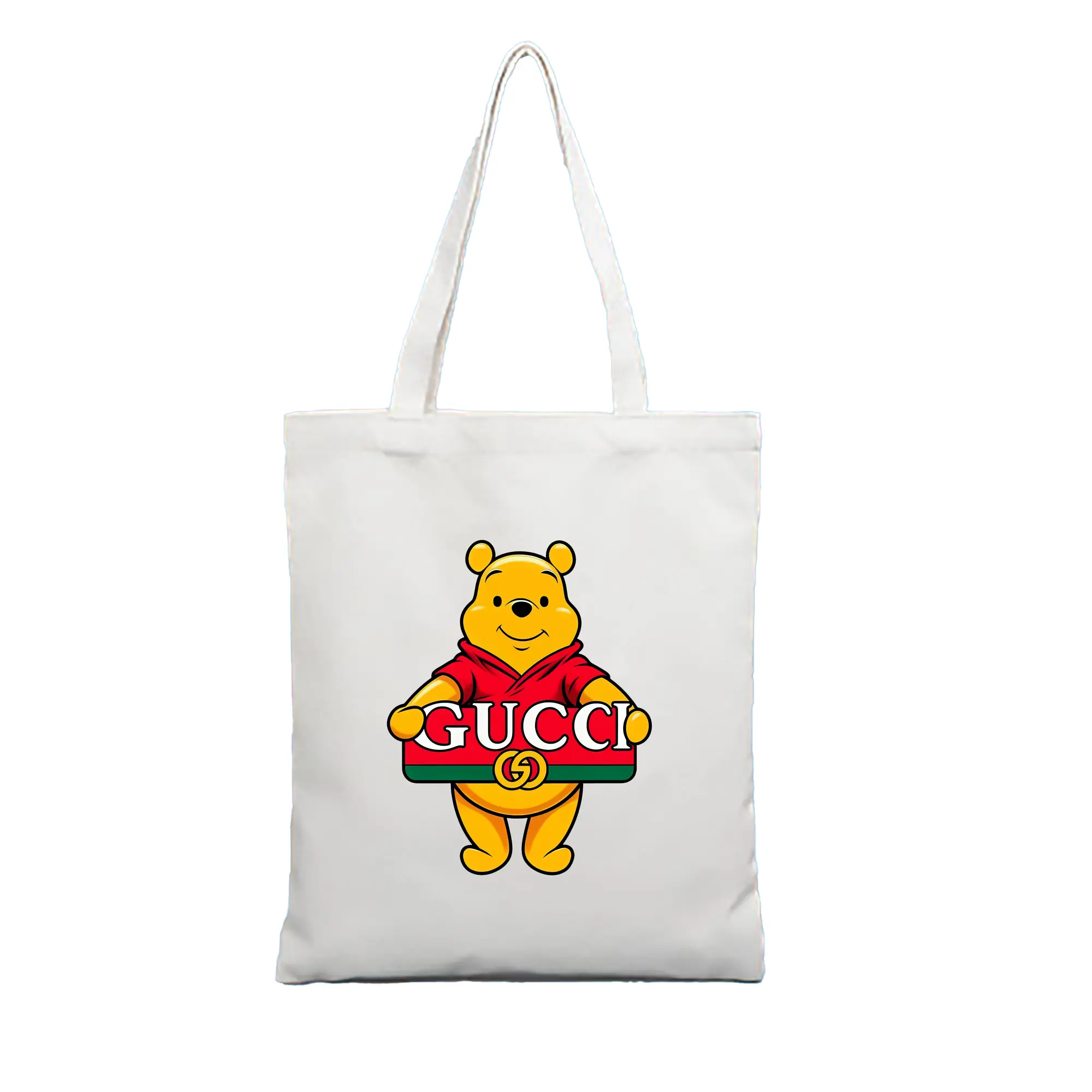 プーさん グッズ くまのプーさん - 縦型キャンバス手提げバッグ（トートバッグ） ・ キャンバス素材 ・ ショッピング用 ・ 軽量 丈夫 お手入れ簡単