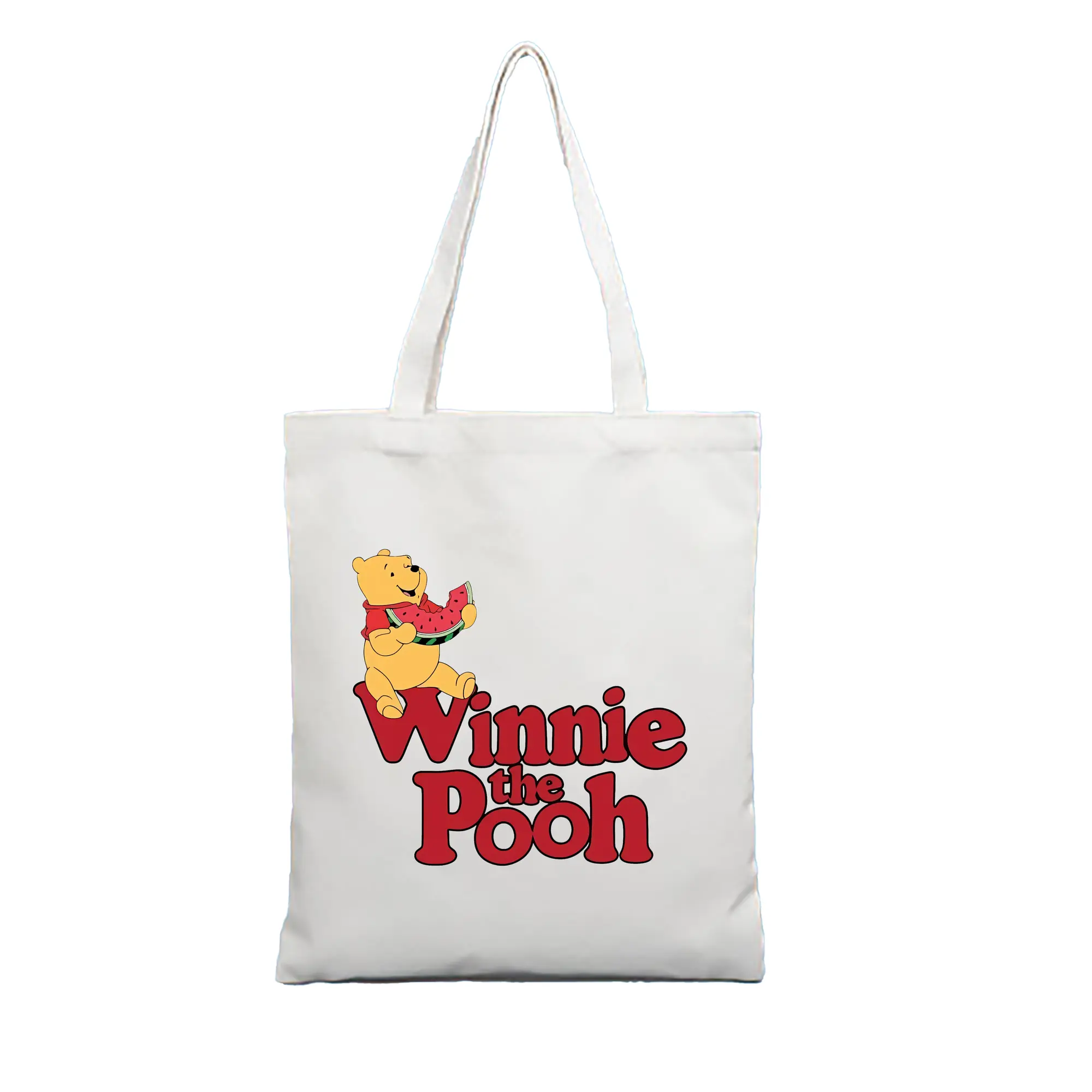 プーさん グッズ くまのプーさん - 縦型キャンバス手提げバッグ（トートバッグ） ・ キャンバス素材 ・ ショッピング用 ・ 軽量 丈夫 お手入れ簡単