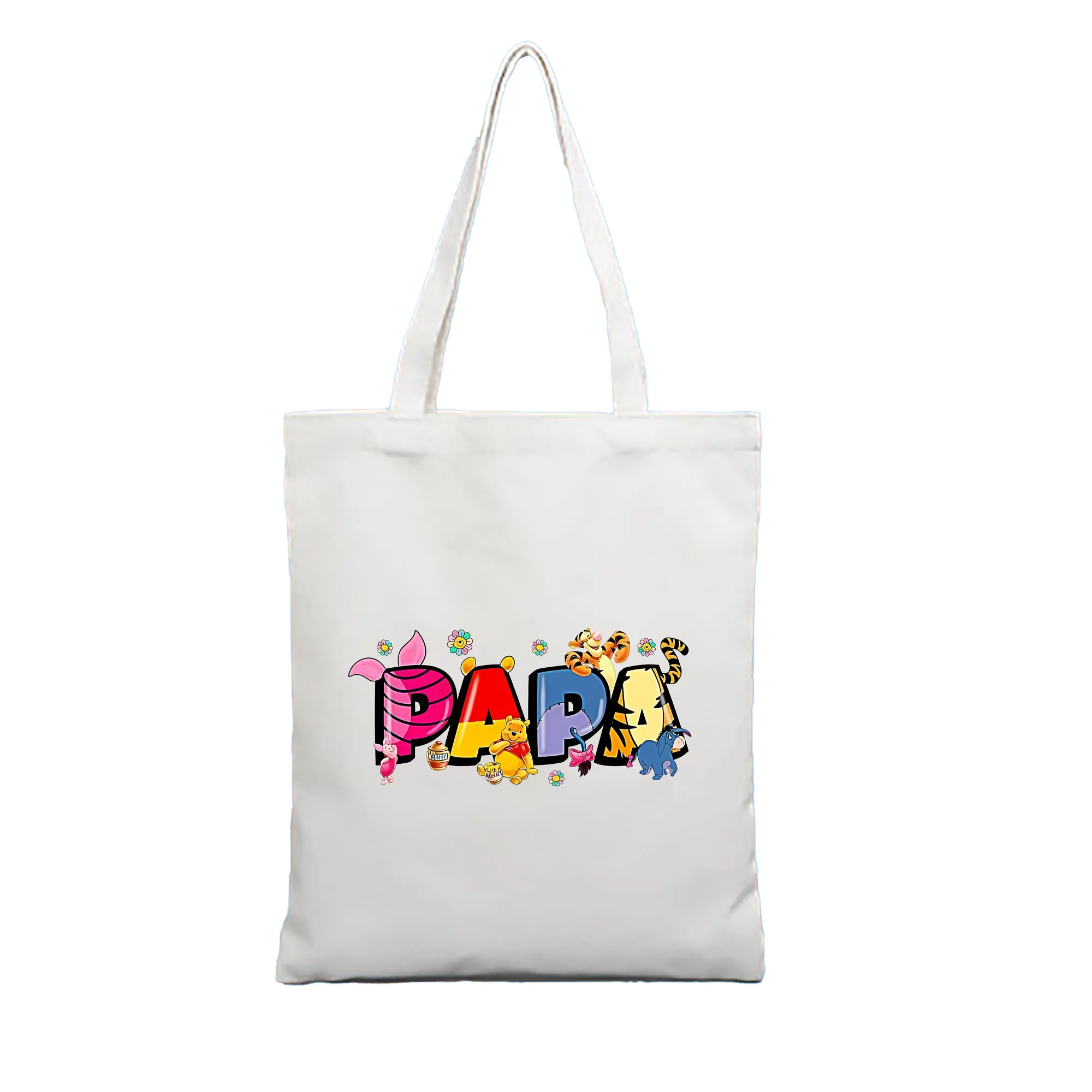 プーさん グッズ くまのプーさん - 縦型キャンバス手提げバッグ（トートバッグ） ・ キャンバス素材 ・ ショッピング用 ・ 軽量 丈夫 お手入れ簡単